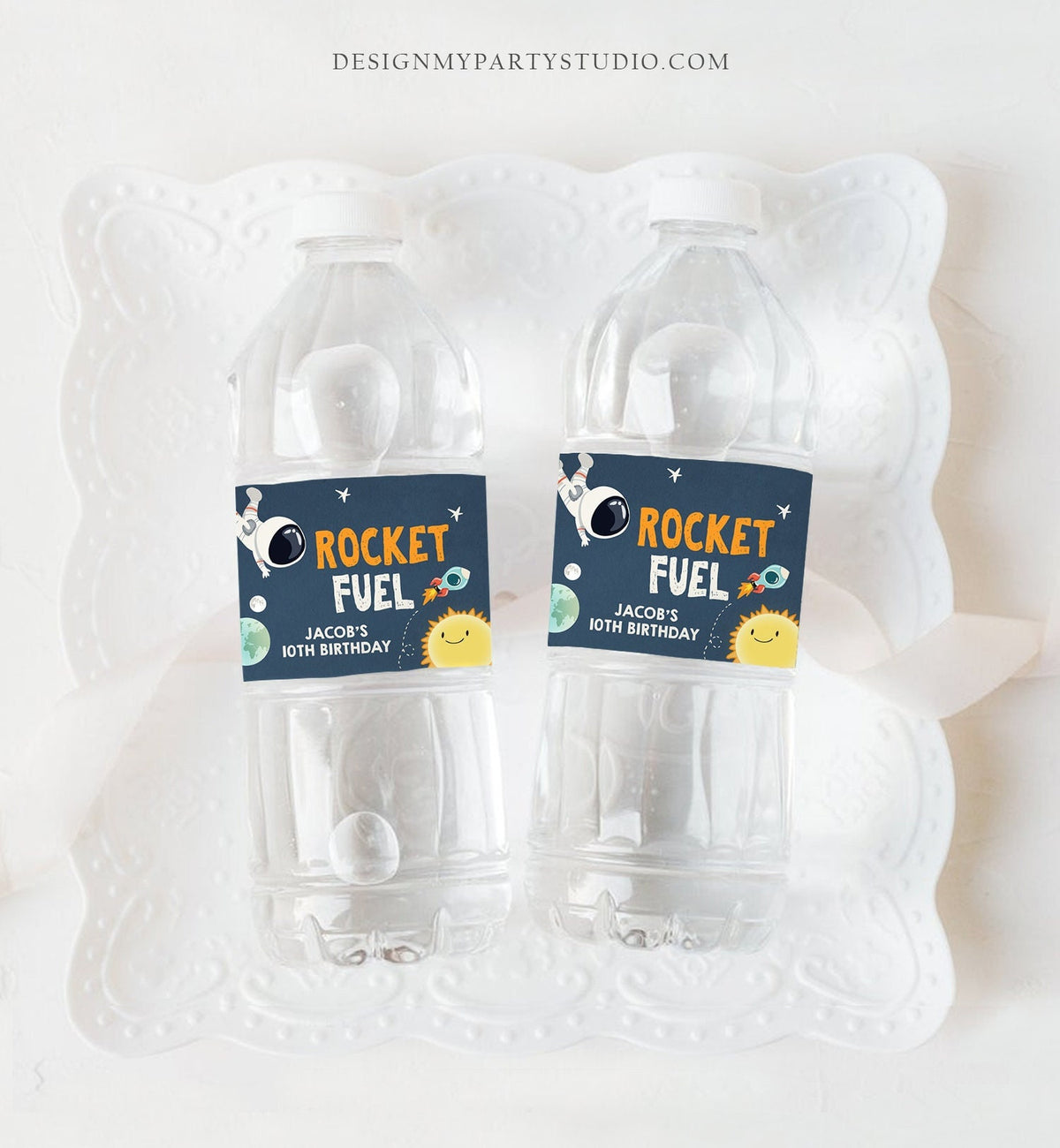 Editable Space Astronaut Water Bottle Label Rocket Fuel Labels Boy Outer Space Birthday Astronaut Galaxy Digital Template Printable 0046