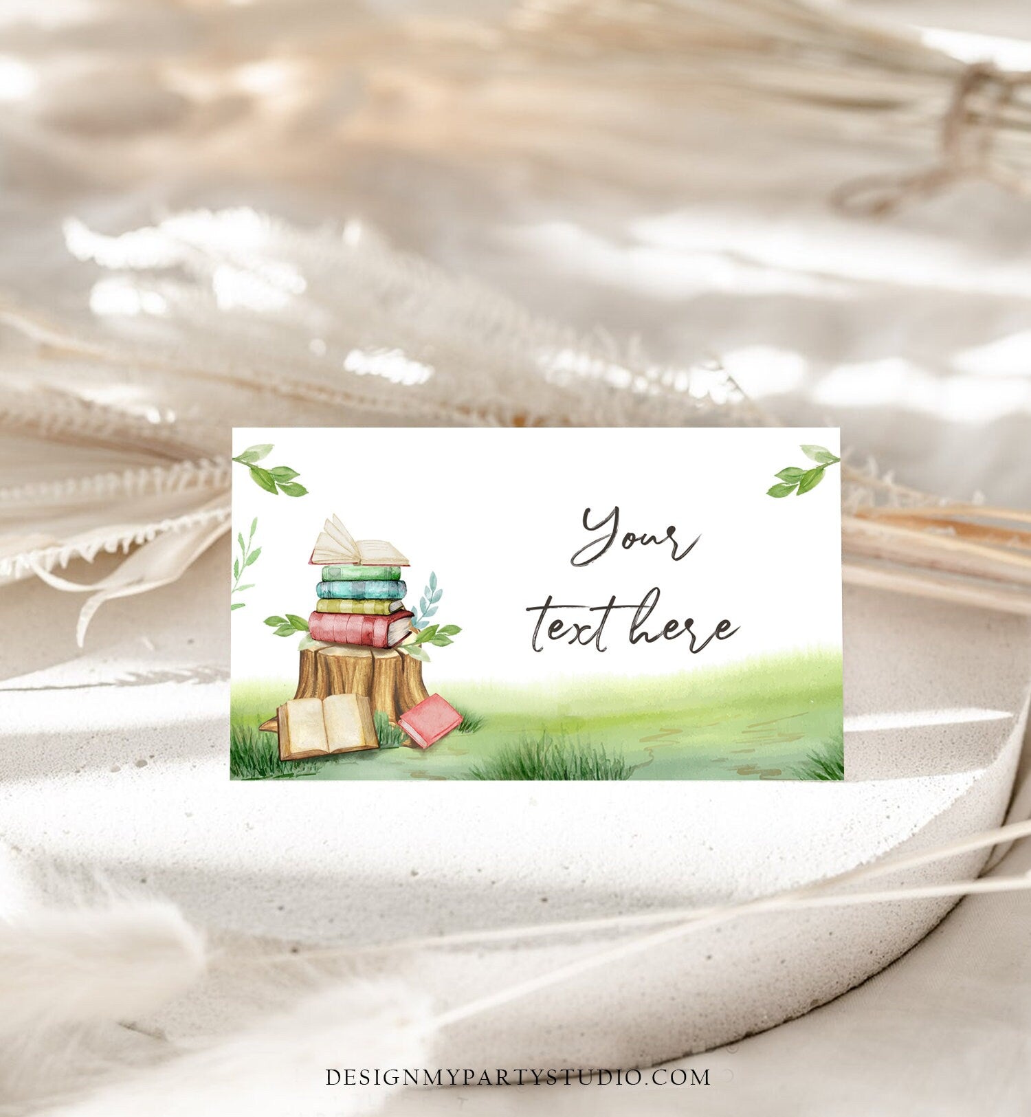 Editable Storybook Food Labels Book Themed Place Card Tent Card Escort Card Book Baby Shower Decor Neutral Digital Template Printable 0427