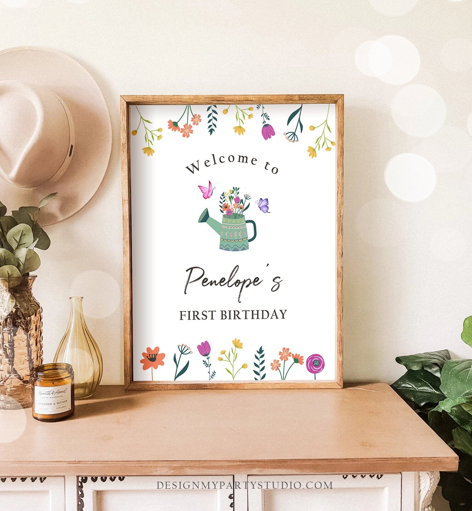 Editable Wildflower Welcome Sign Wildflower Birthday Party Sign Floral Sign Wildflower Shower Boho Digital Download Template Printable 0396