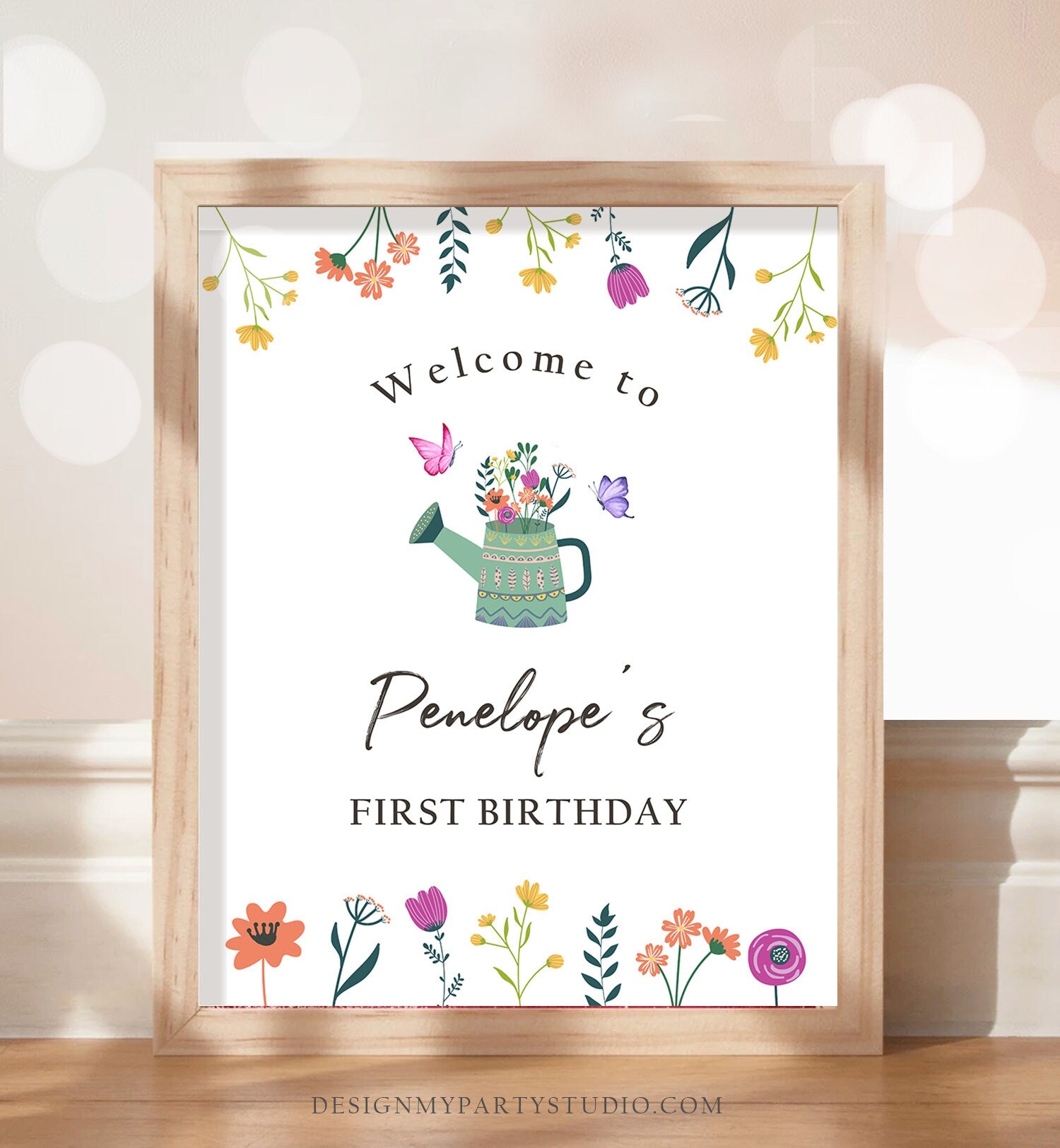 Editable Wildflower Welcome Sign Wildflower Birthday Party Sign Floral Sign Wildflower Shower Boho Digital Download Template Printable 0396