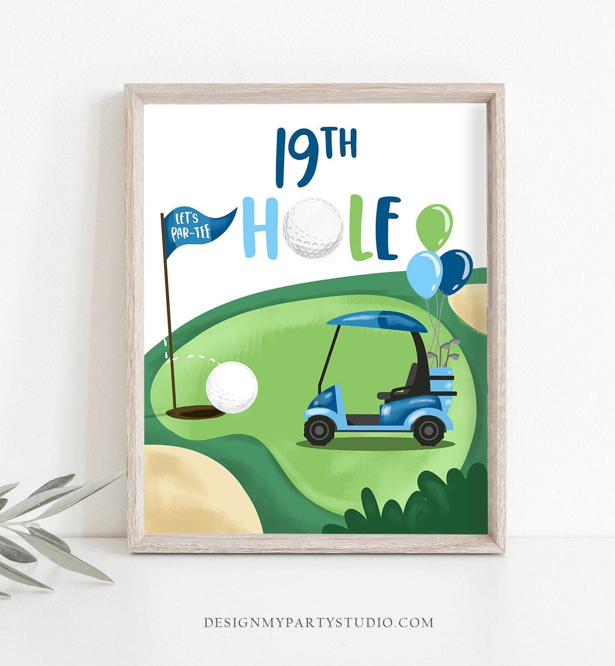 19th Hole Golf Birthday Sign Golf Birthday Party Decor Par-tee Decorations Golfing Hole in One 1st Party Time Download Printable 0405