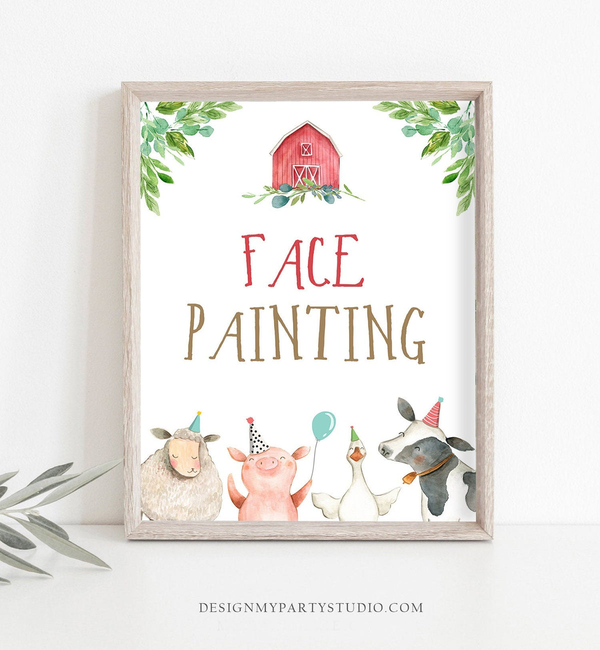 Face Painting Sign Farm Birthday Party Sign Farm Table Sign Farm Animals Birthday Activity Decoration Barnyard Boy Download Printable 0155