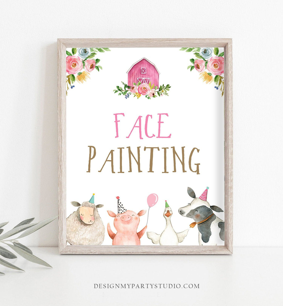 Face Painting Sign Farm Birthday Party Sign Farm Table Sign Farm Animals Birthday Activity Decoration Barnyard Girl Download Printable 0155