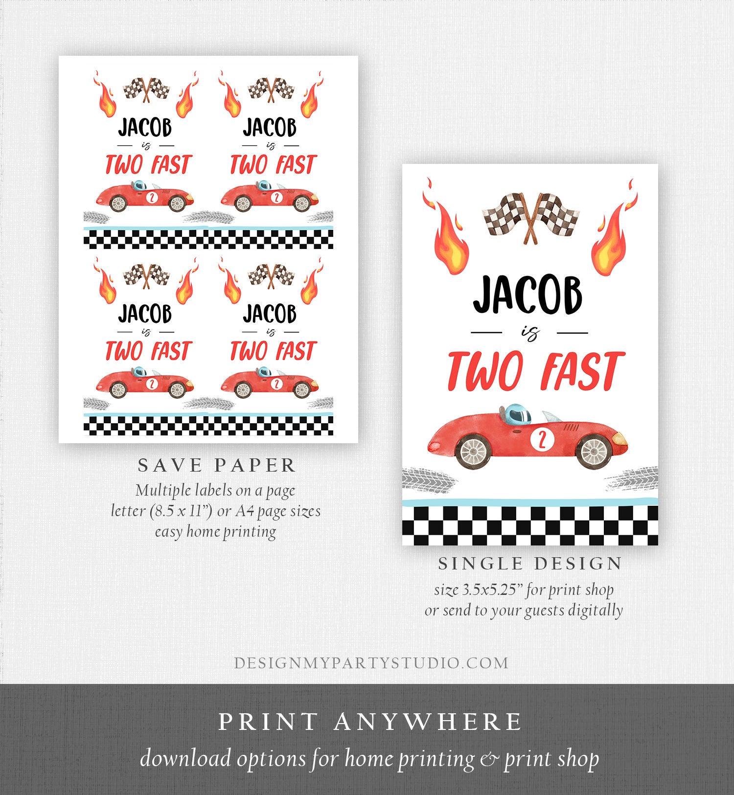 Editable Two Fast Juice Pouch Label Juice Favors Race Car Birthday Boy Growing Up Two Fast 2 Red Digital Download Template Printable 0424