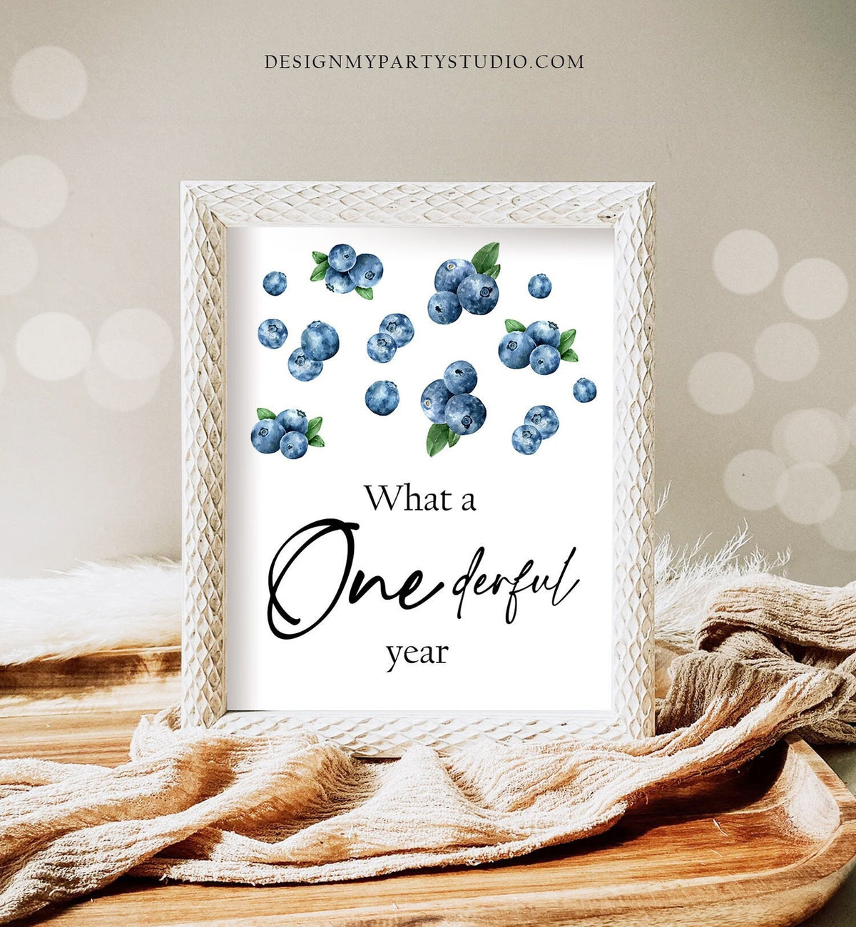 Onederful Year Berry Blueberry Sign First Birthday 1st Birthday Party Sign Berry Sweet Party Berry Farmers Market Download Printable 0399