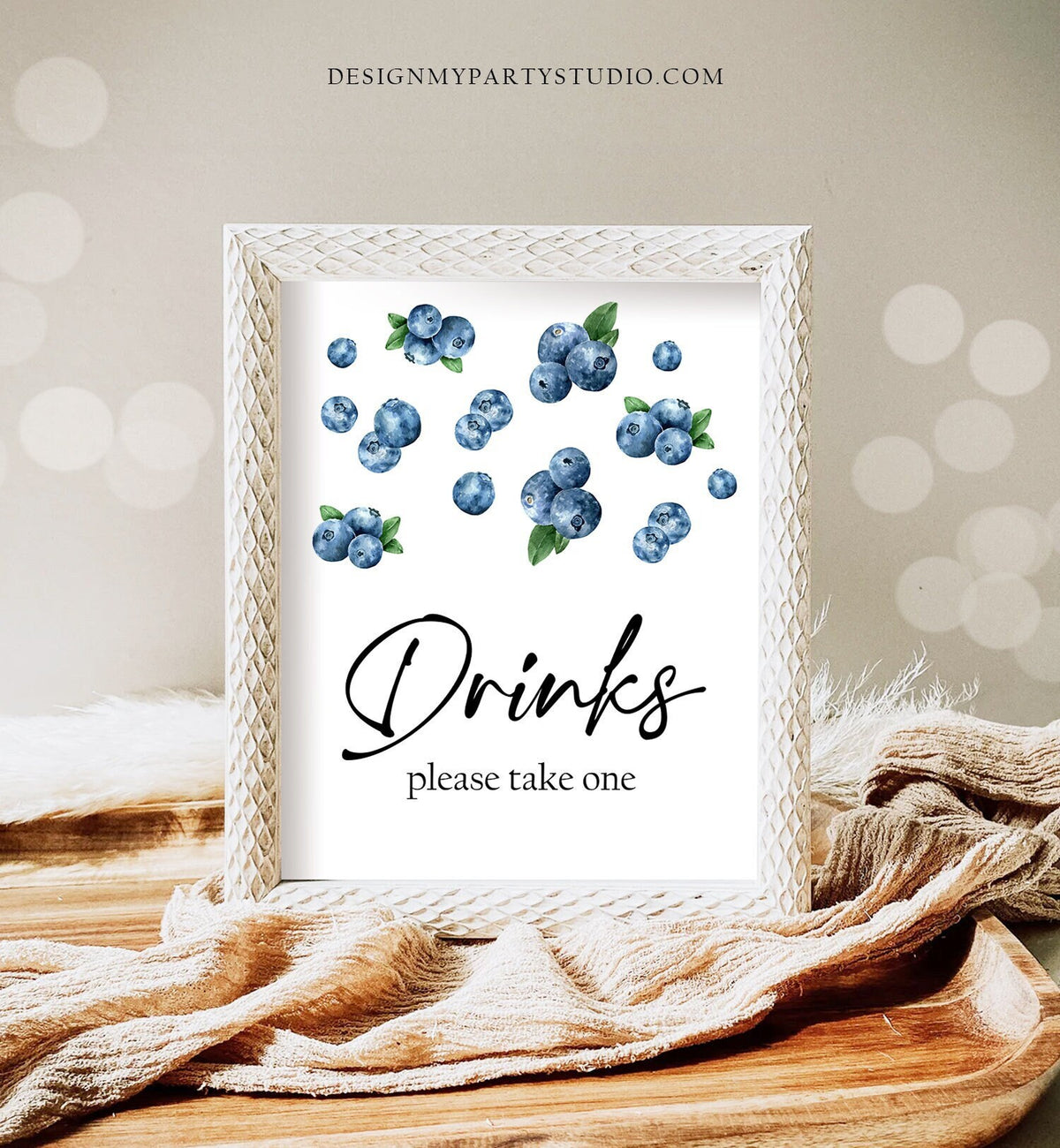 Drinks Sign Berry First Birthday Party Sign Blueberry Table Sign Berry Sweet Market Decorations Blueberries Digital Download Printable 0399