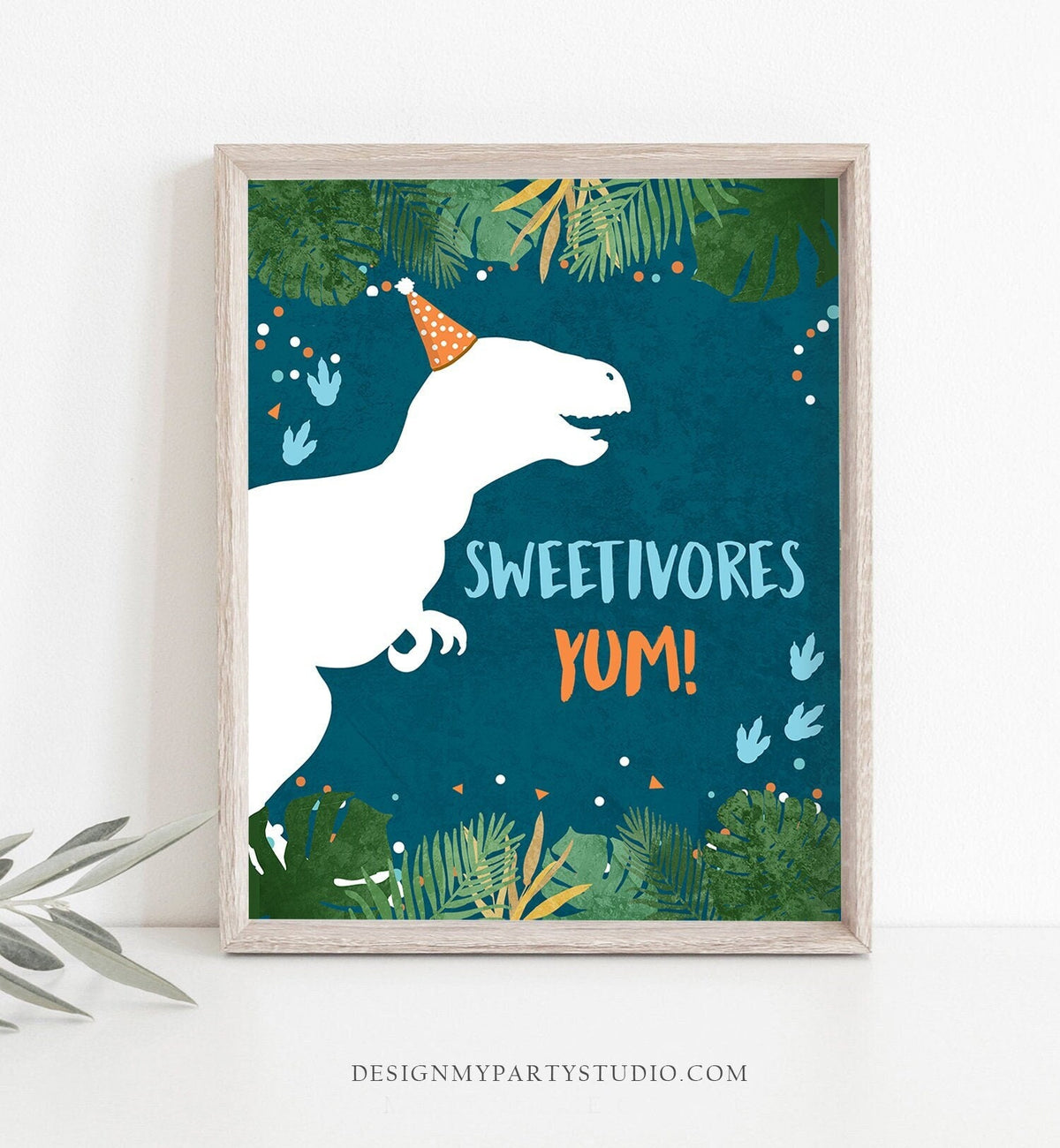 Sweets Dinosaur Birthday Sign Food Table Treats Sign Dinosaur Party Jurassic Boy Prehistoric Snacks Sweetivore T-Rex Sign Printable 0378