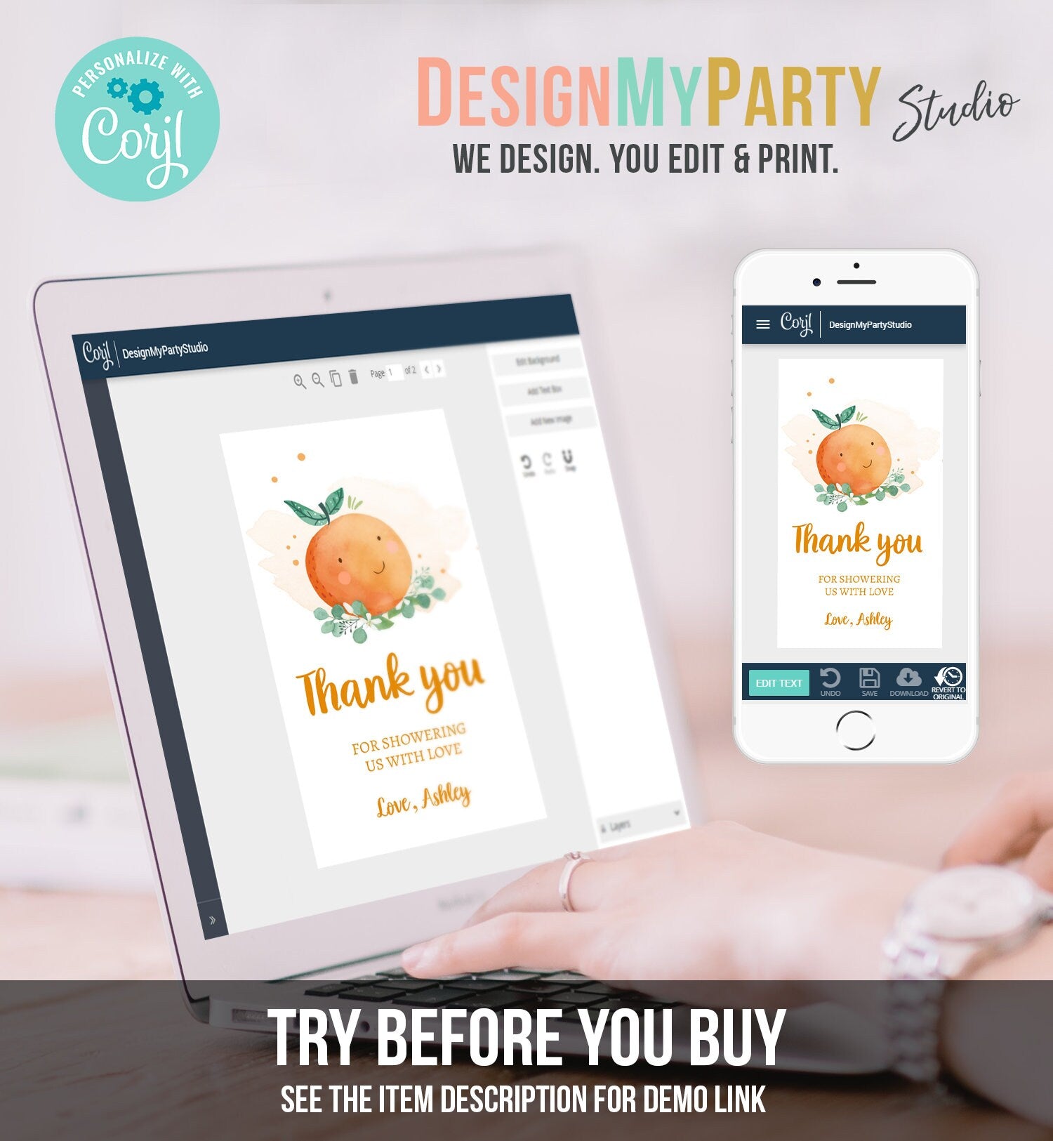 Editable A Little Cutie is on The Way Favor Tag Orange Clementine Baby Shower Cutie Gift Tag Neutral Download Template Printable 0430