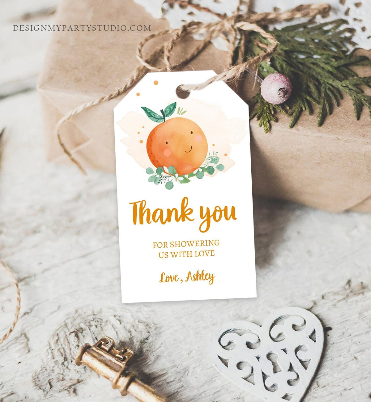 Editable A Little Cutie is on The Way Favor Tag Orange Clementine Baby Shower Cutie Gift Tag Neutral Download Template Printable 0430