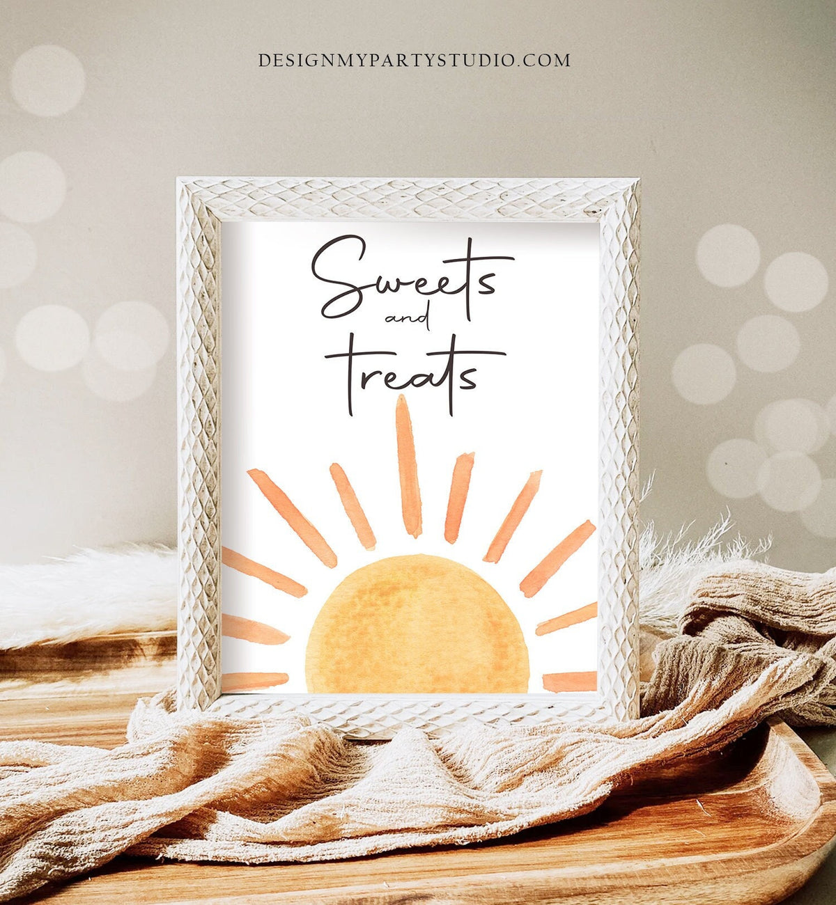 Sunshine Birthday Party Sweets and Treats Sign First Trip Around the Sun Birthday Party Decor Boho Sunshine Treats Download PRINTABLE 0431