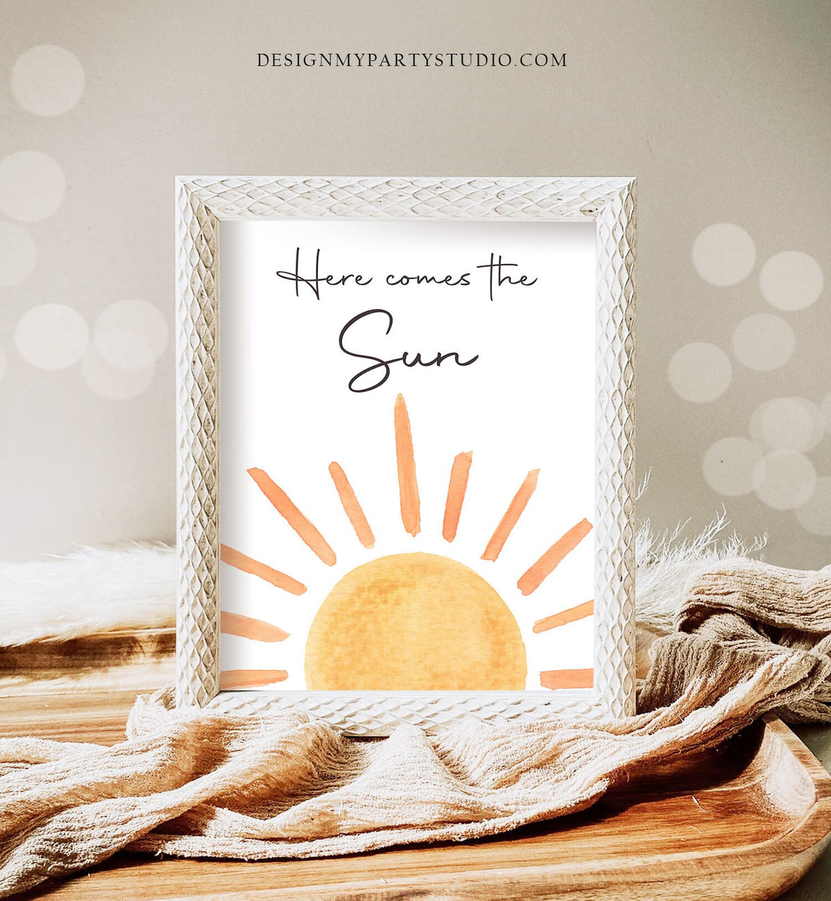 Sunshine Birthday Party Here Comes the Sun First Trip Around the Sun Birthday Party Decor Boho Little Sunshine Sign Download PRINTABLE 0431