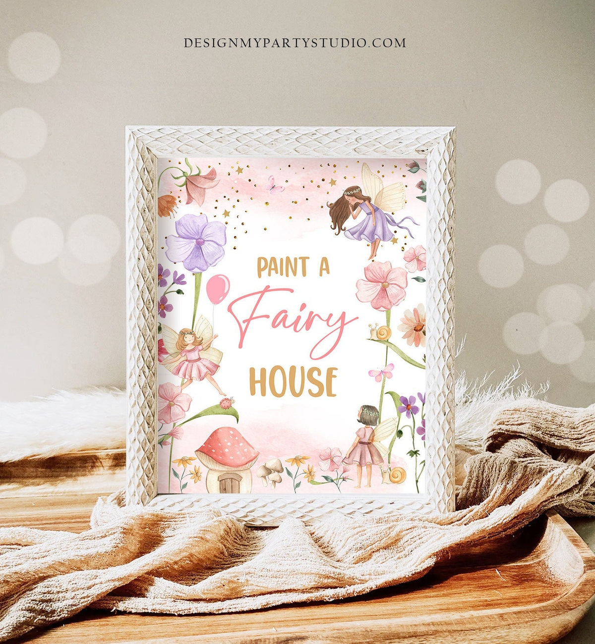 Fairy House Sign Fairy Birthday Party Sign Activity Paint A Fairy House Magical Fairy Garden Tea Party Craft Table Sign Decor Printable 0406