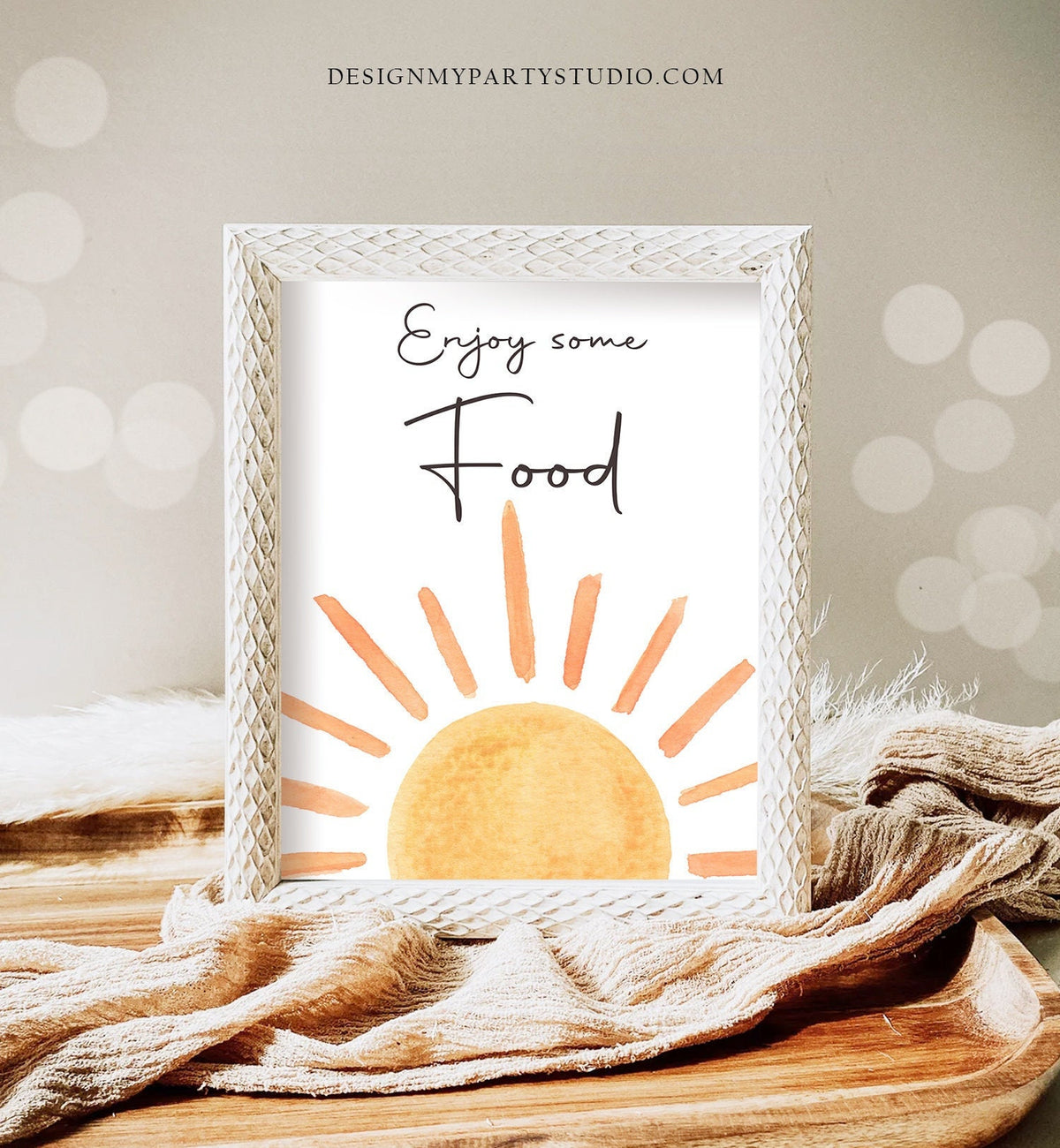 Sunshine Birthday Party Food Sign First Trip Around the Sun Birthday Party Decor Boho Sunshine Snacks Table Instant Download Printable 0431