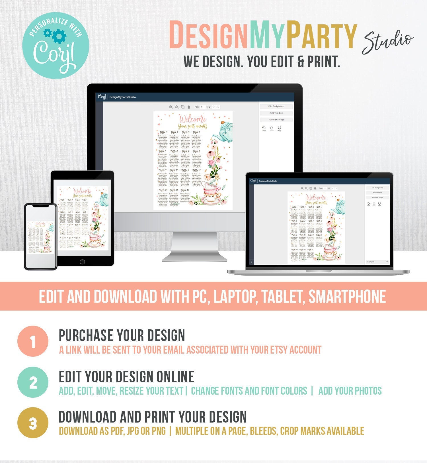 Editable Seating Chart Template Baby is Brewing Baby Shower Seating Sign Floral Tea Party Shower Digital Download Template Printable 0349