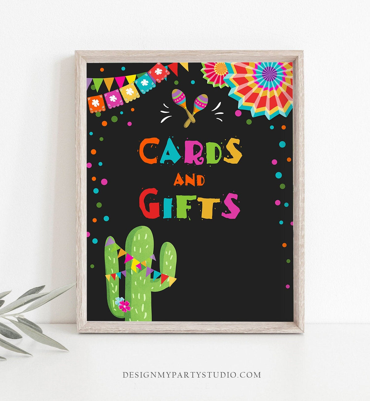 Cards and Gifts Sign Fiesta Cards Cactus Birthday Party Succulent Gift Table Baby Shower Decor Mexican 8x10 Instant Download PRINTABLE 0045