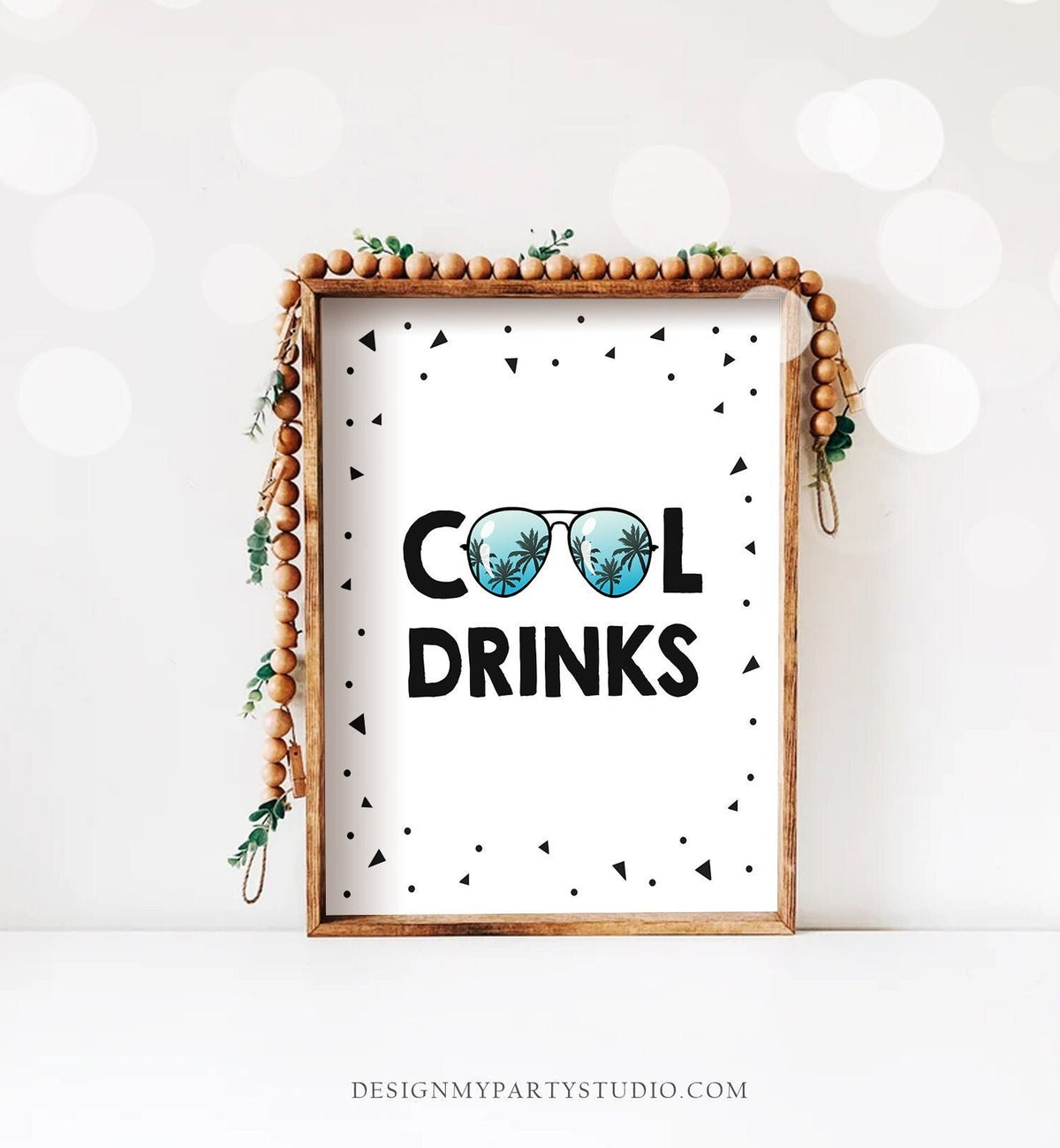 Cool Drinks Sign Two Cool Birthday Party Sign Boy One Cool Dude Table Decor Pilot Sunglasses Drink Station Instant Download Printable 0136