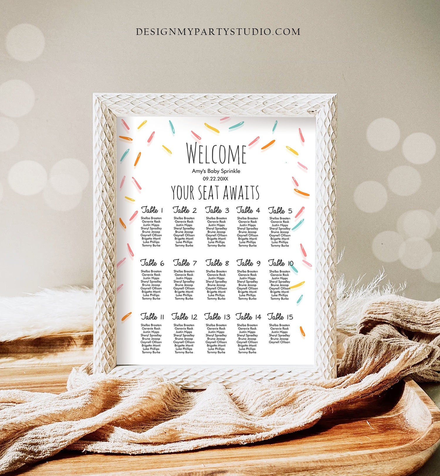 Editable Baby Sprinkle Seating Chart Template Baby Shower Seating Sign Rainbow Baby Sprinkles Instant Download Printable Corjl 0216