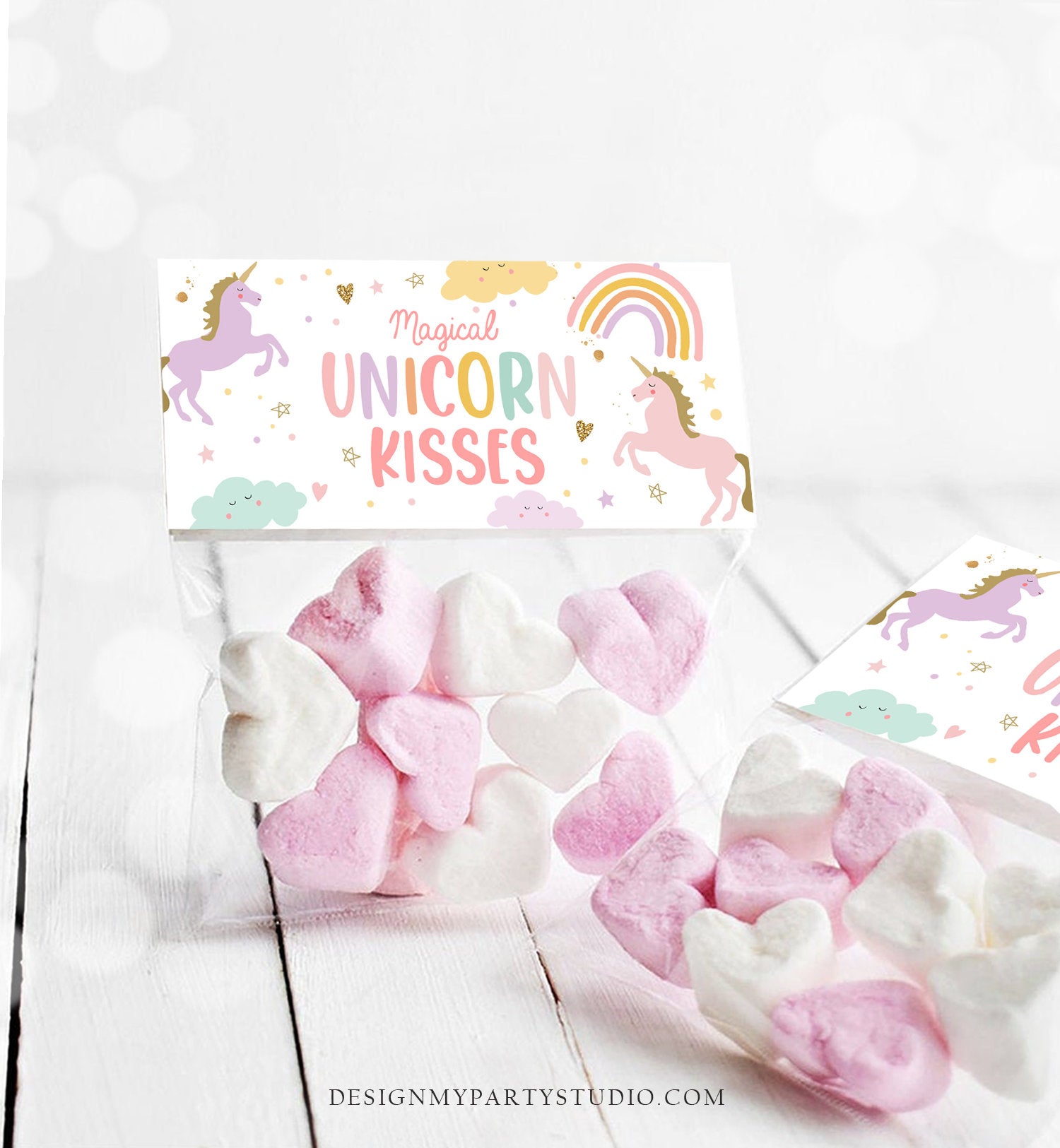 Printable Treat Bag toppers Unicorn Birthday Party Unicorn Kisses Label Unicorn Party Favors Pastel Instant Download DIGITAL PRINTABLE 0426