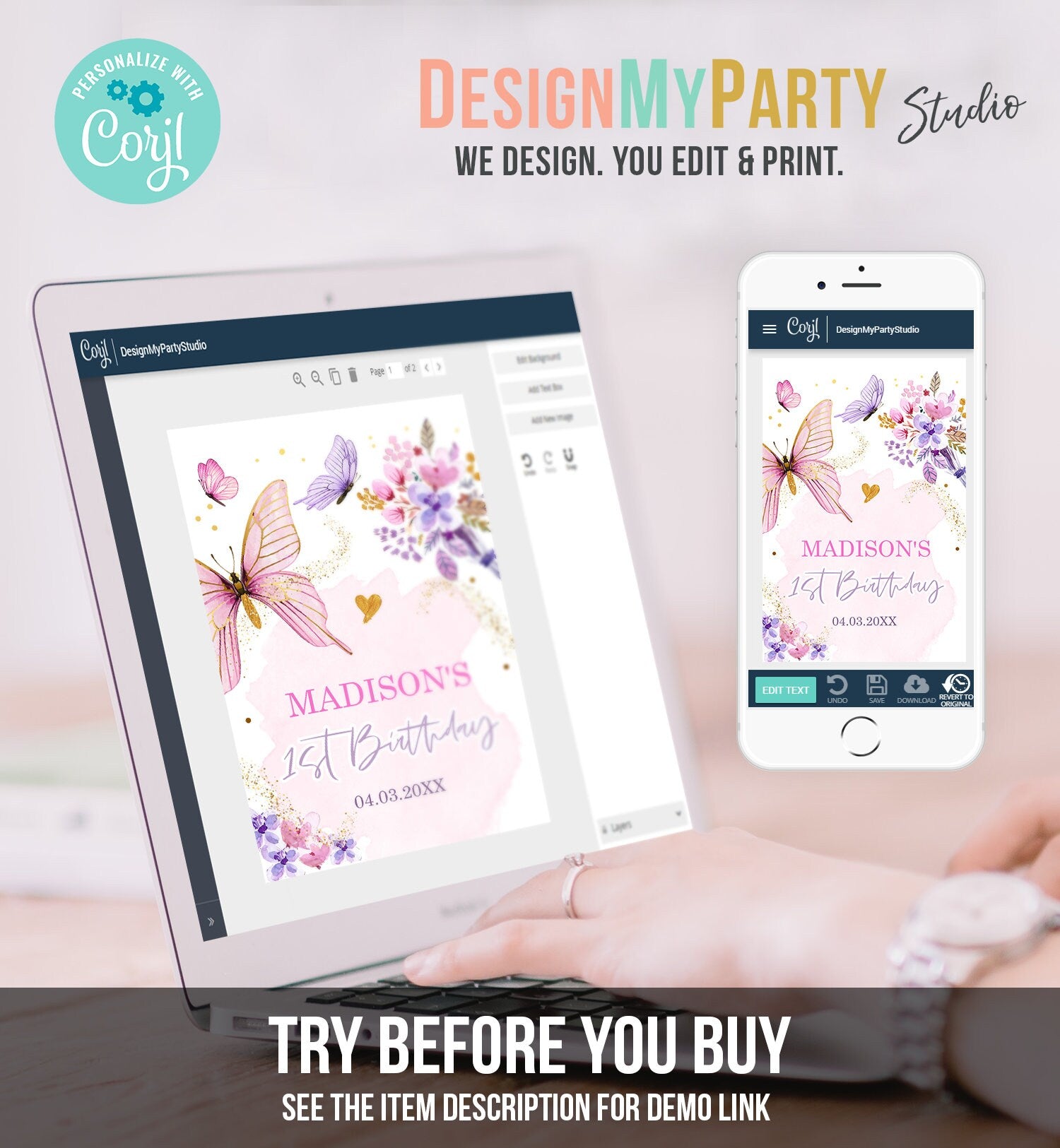 Editable Butterfly Juice Pouch Label Juice Favors Floral Butterfly Birthday Party Girl Favors Digital Download Template Printable 0437