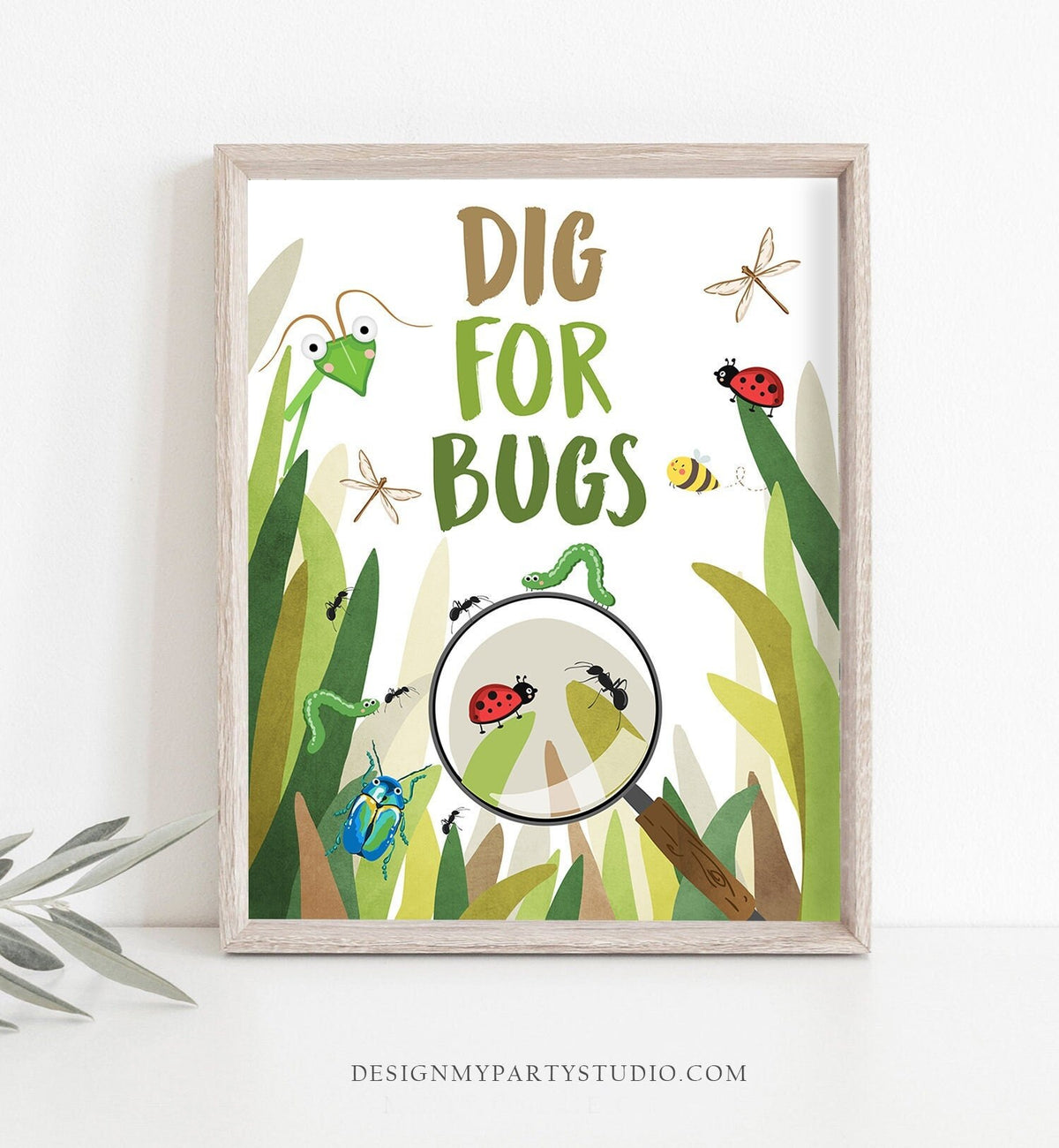 Dig for Bugs Birthday Sign Table Decor Bug Birthday Party Activity Bugging Outdoor Bug Hunt Boy Insect Birthday Game Download Printable 0090