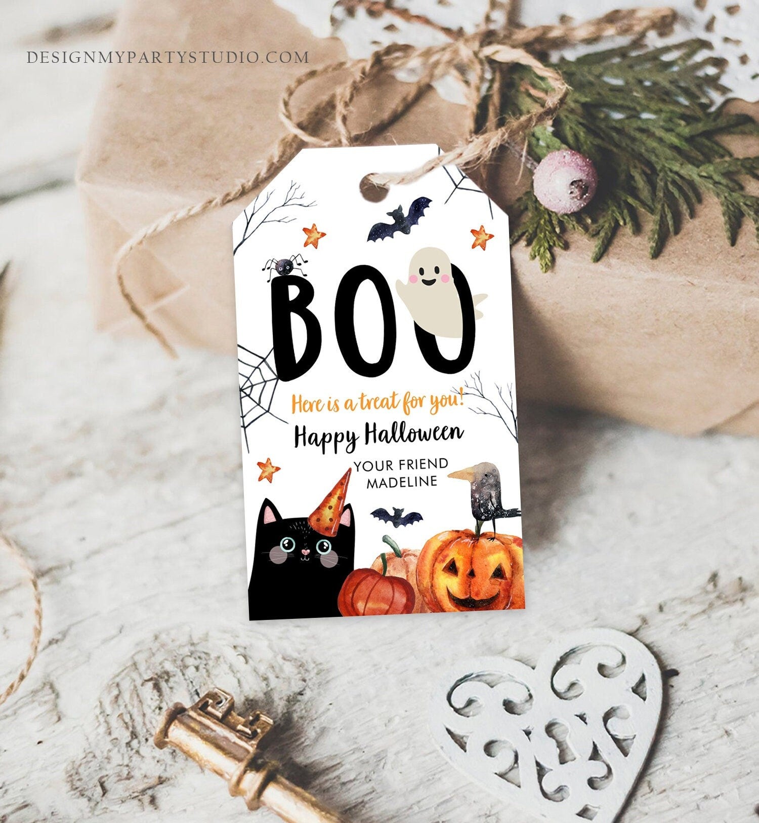 Editable Halloween Favor Tags Boo Gift Tags Costume Party Trick Or Treat Favor Tags Birthday Party Digital Download Template Printable 0261