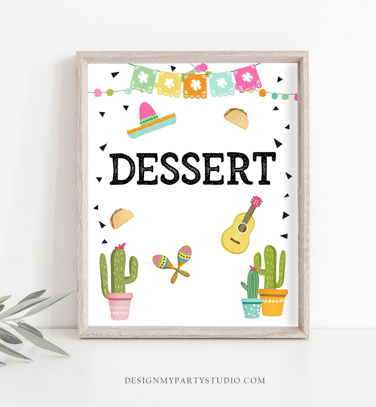 Fiesta Dessert Sign Fiesta Theme Bridal Shower Baby Shower Birthday Decor Cactus Dessert Table Food 8x10 Instant Download Printable 0161