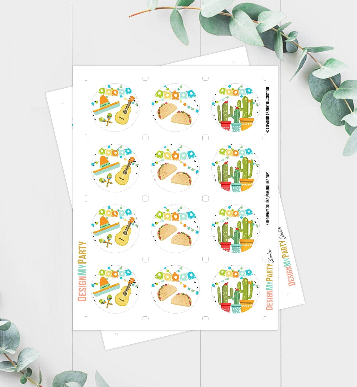 Fiesta Cupcake Toppers Taco Bout Love Fiesta Birthday Party Decoration Fiesta Mexican Baby Shower Cactus Download Digital PRINTABLE 0161