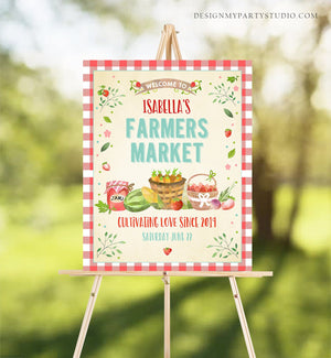 Editable Farmers Market Welcome Sign Birthday Baby Shower Farm Party Decor Fruits Market Locally Grown Poster Download Corjl Template 0144