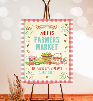 Editable Farmers Market Welcome Sign Birthday Baby Shower Farm Party Decor Fruits Market Locally Grown Poster Download Corjl Template 0144