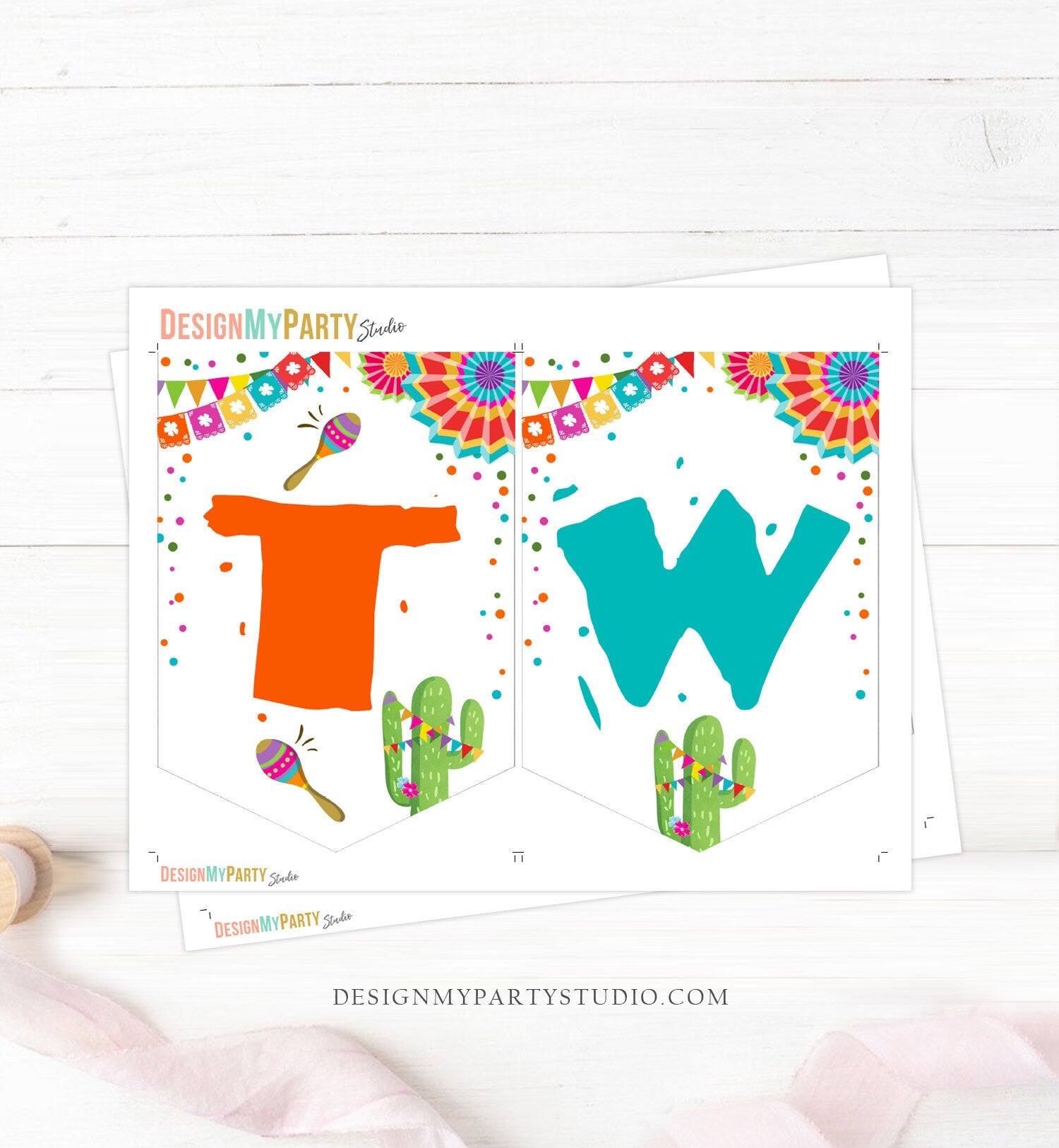 Fiesta High Chair Banner Fiesta 2nd Second Birthday Girl High Chair TWO Banner Mexican Party Decor Cactus Maraca Girl PRINTABLE Digital 0045