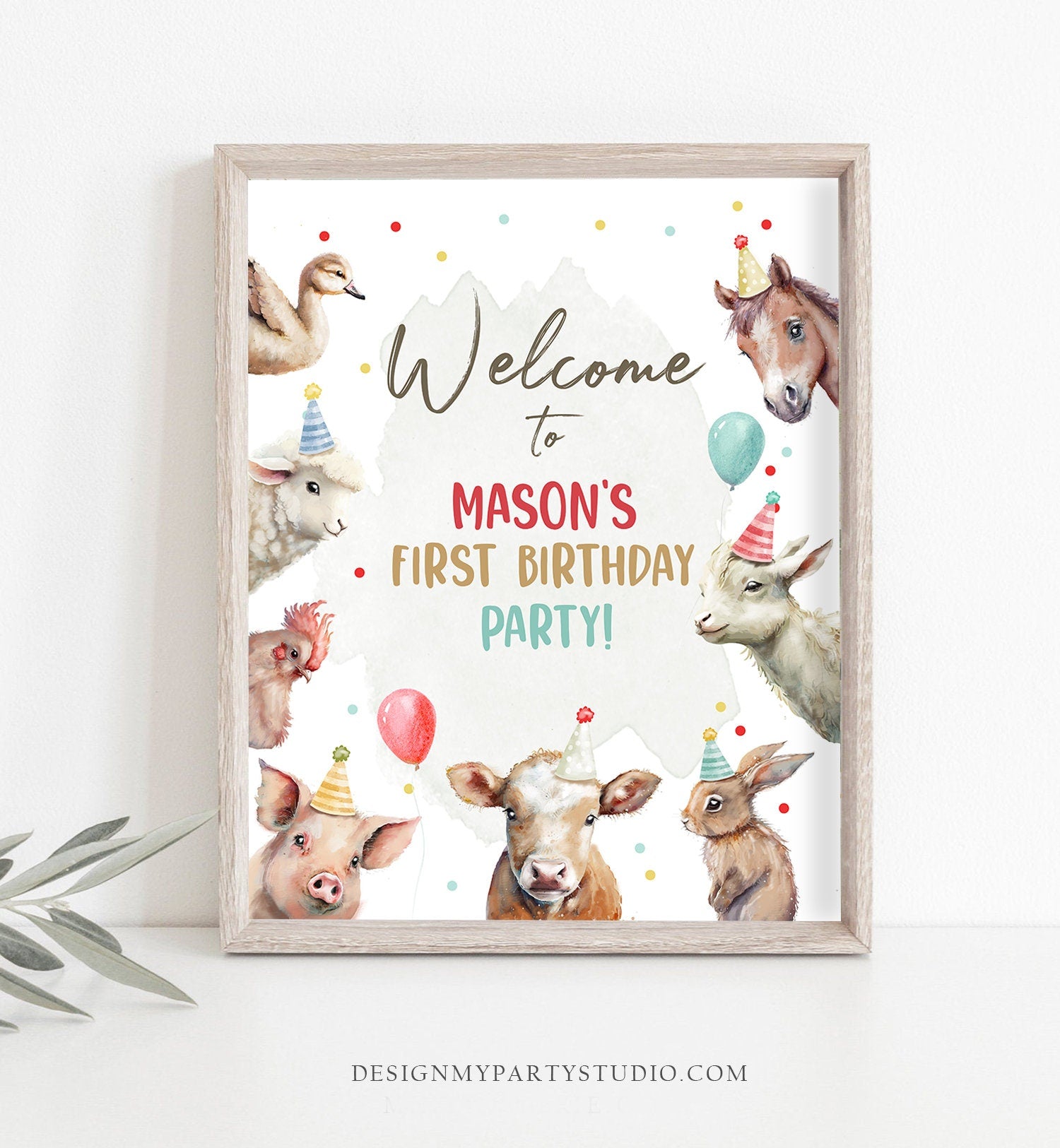 Editable Farm Birthday Welcome Sign Boy Barnyard Birthday Welcome Poster Farm Animals Birthday Welcome Boy Digital Template Printable 0448