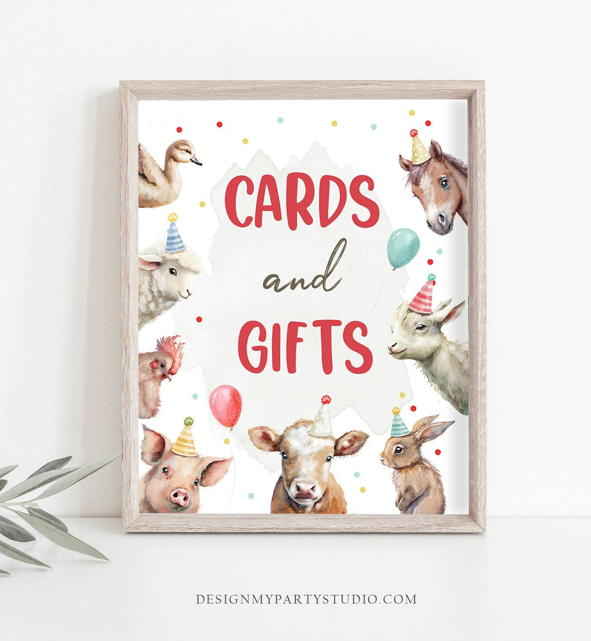 Cards And Gifts Sign Table Decor Farm Birthday Sign Gift Table Farm Animals Party Boy Red Gift Table Floral Barnyard Sign Printable 0448