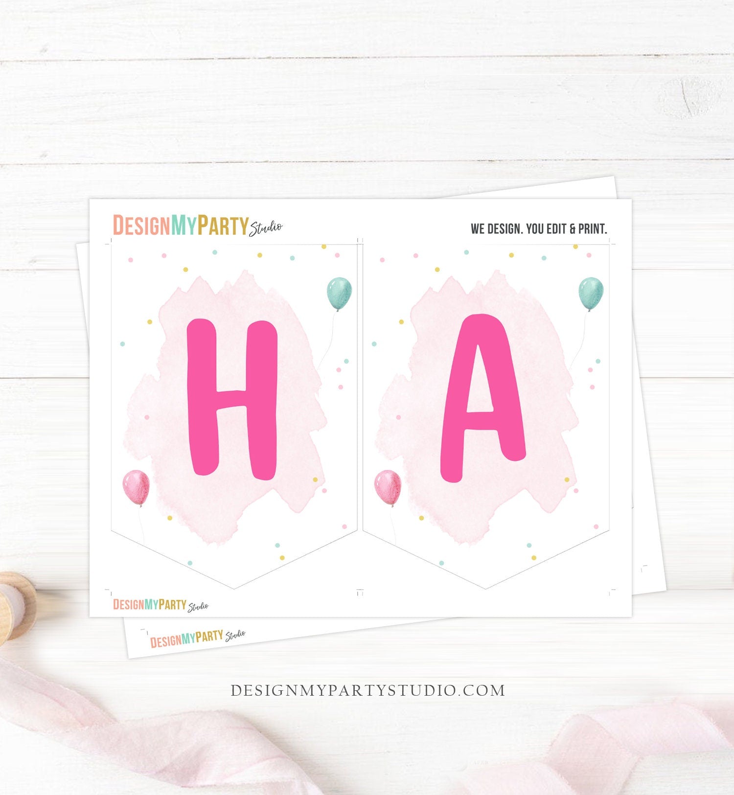 Happy Birthday Banner Pink Farm Birthday Banner Farm Animals Girl Barnyard Birthday Decor Party Animals Download Printable Digital DIY 0448