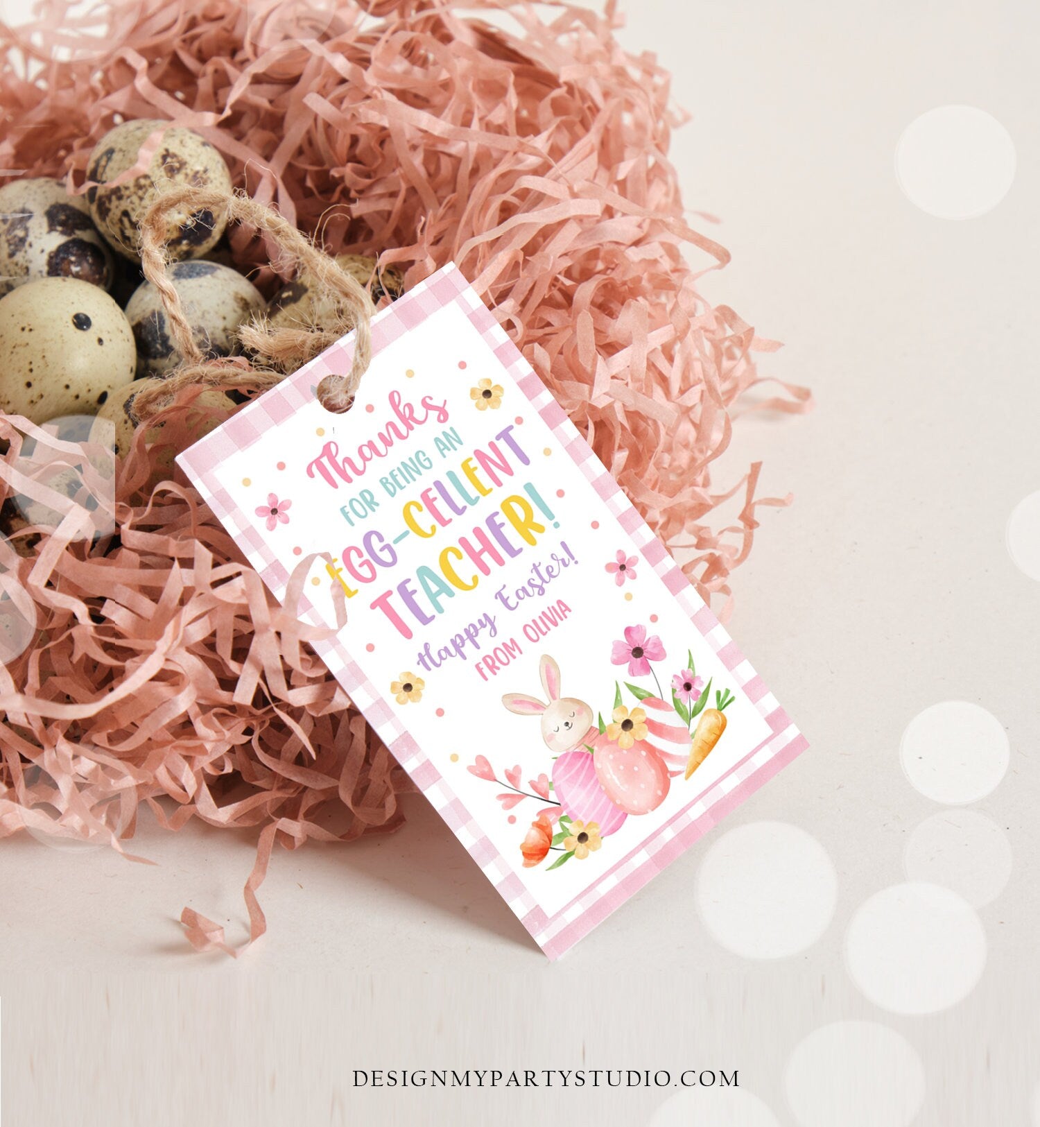 Editable Easter Gift Tags Egg-Cellent Teacher Appreciation Classroom Favor Sticker Eggcellent Happy Easter Cookie Tag Digital PRINTABLE 0449