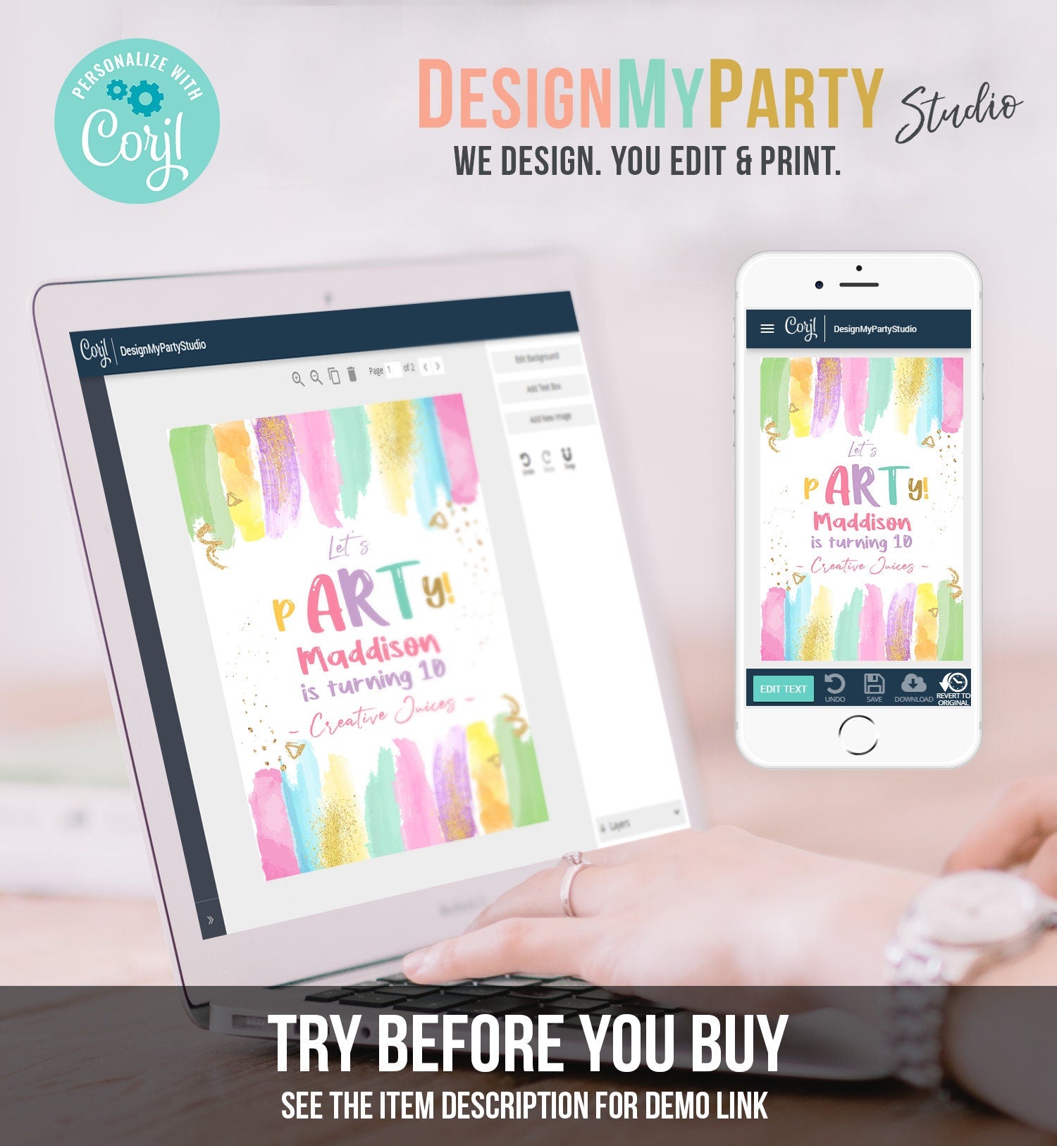 Editable Art Party Birthday Juice Pouch Labels Juice Favors Girl Birthday Decor Paint Party Digital Download Template Printable 0450