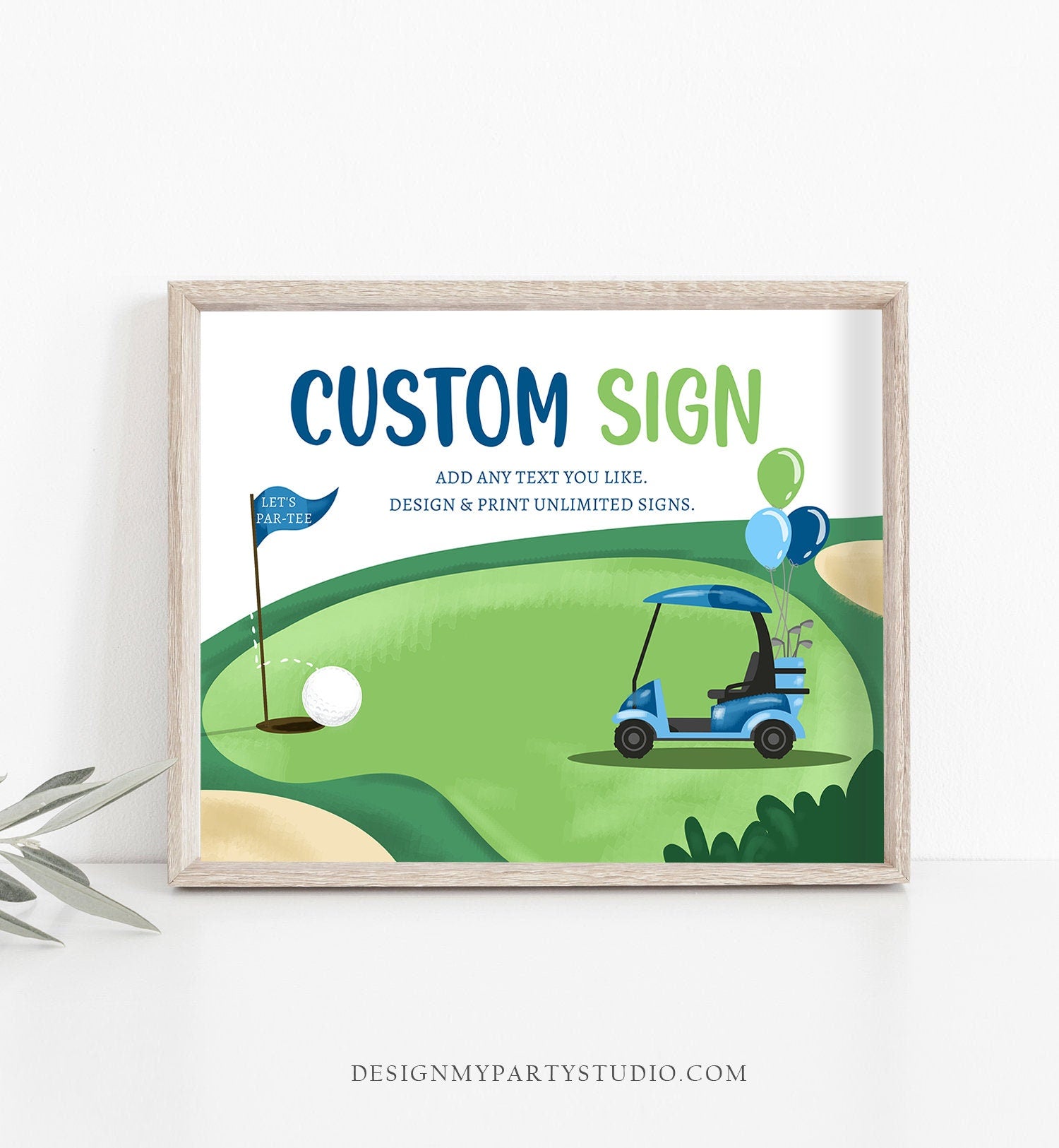 Editable Custom Sign Golf Birthday Party Sign Hole in One Birthday Par-tee Golf Table Sign Decoration 10x8 Instant Download PRINTABLE 0405