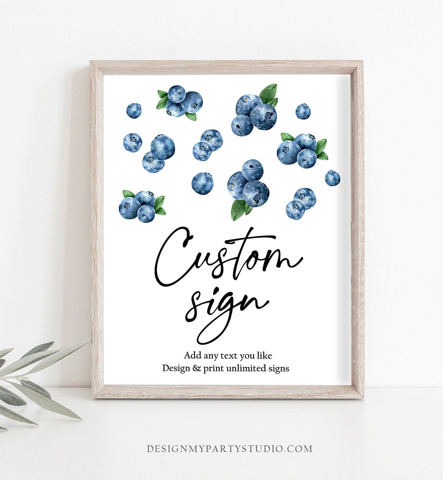 Editable Custom Sign Berry First Birthday Sign Berry Sweet Party Decor Boy Blueberries Blueberry Market Digital Download Printable 0399