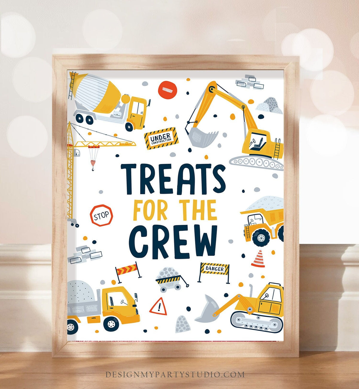 Treats Sign Construction Birthday Sign Sweets and Treats Construction Party Decor Dump Truck Digger Party Table Boy Download Printable 0458