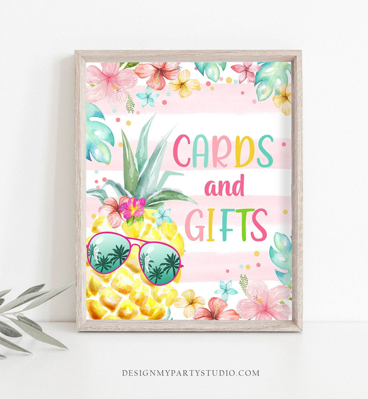 Cards and Gifts Sign Pineapple Birthday Sign Luau Party Sign Gift Table Hawaiian Party Decoration Hawaii Tropical Download PRINTABLE 0391