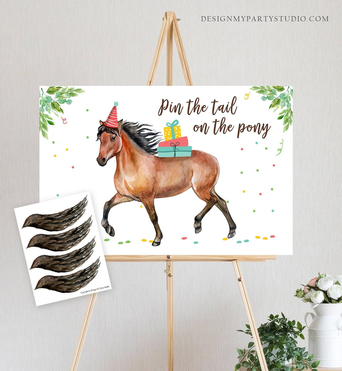 Pin the Tail on The Pony Party Game Horse Birthday Game Cowgirl Birthday Activity Cowboy Party Animals Download Printable Digital 0408