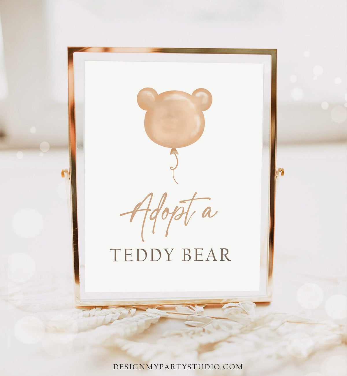 Adopt A Teddy Bear Table Decor Teddy Bear Birthday Bear-y First Gender Neutral Boho Bear Balloon Adoption Instant Download Printable 0439