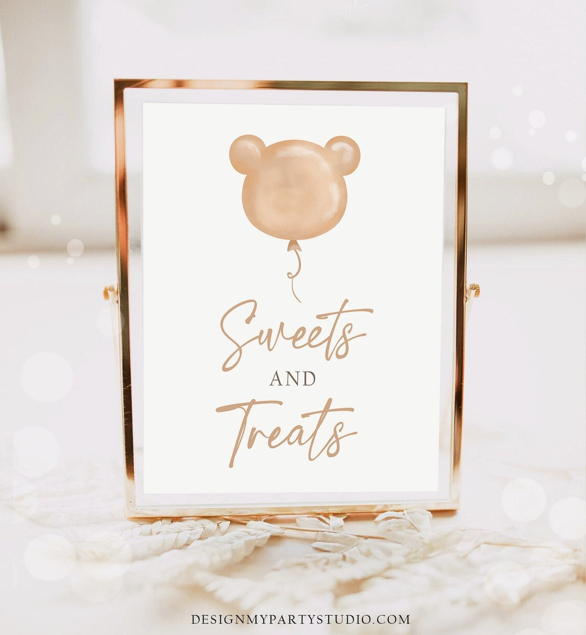 Sweets and Treats Sign Teddy Bear Birthday Table Decor Bear Baby Shower Bearly Wait Gender Neutral Boho Bear Instant Download Printable 0439