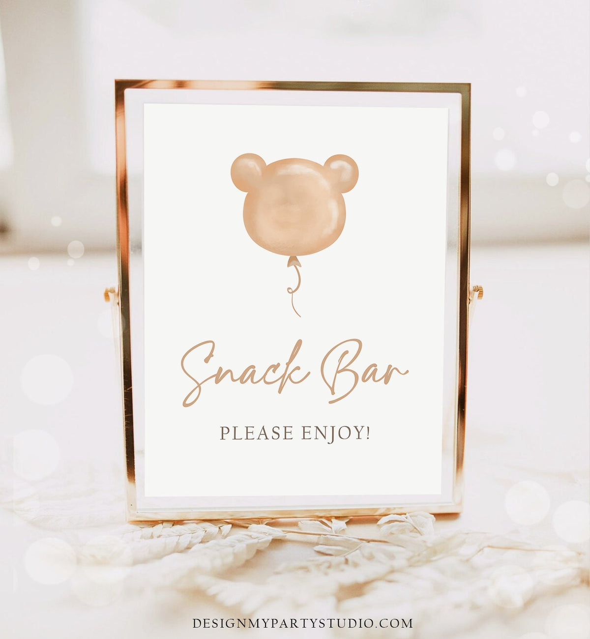 Snack Bar Sign Teddy Bear Birthday Table Decor Bear Baby Shower Bearly Wait Gender Neutral Boho Bear Snacks Instant Download Printable 0439