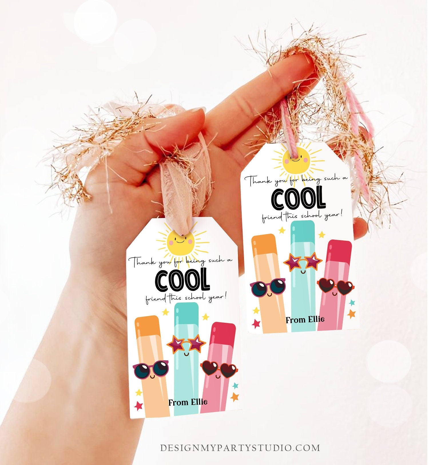 Editable Last Day of School Tag Cool Friend Ice Tag Summer End Of School Year Tag Freeze Cool Treat Summer Corjl Template Printable 0464