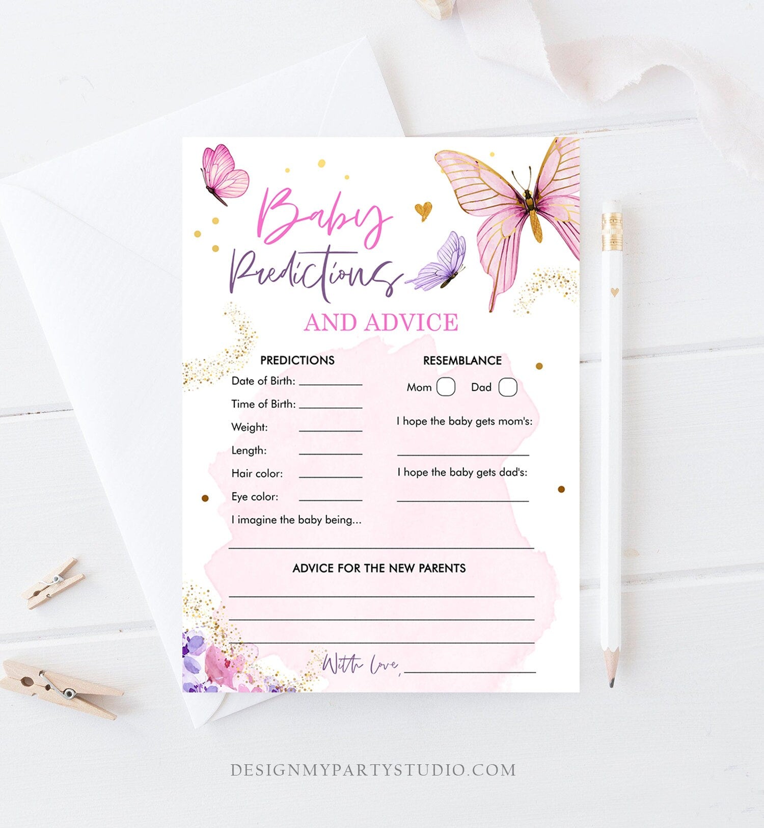 Editable Butterfly Baby Shower Games Bundle Pink Purple Baby Shower Activity Gender Neutral Boho Download Printable Corjl Template 0437