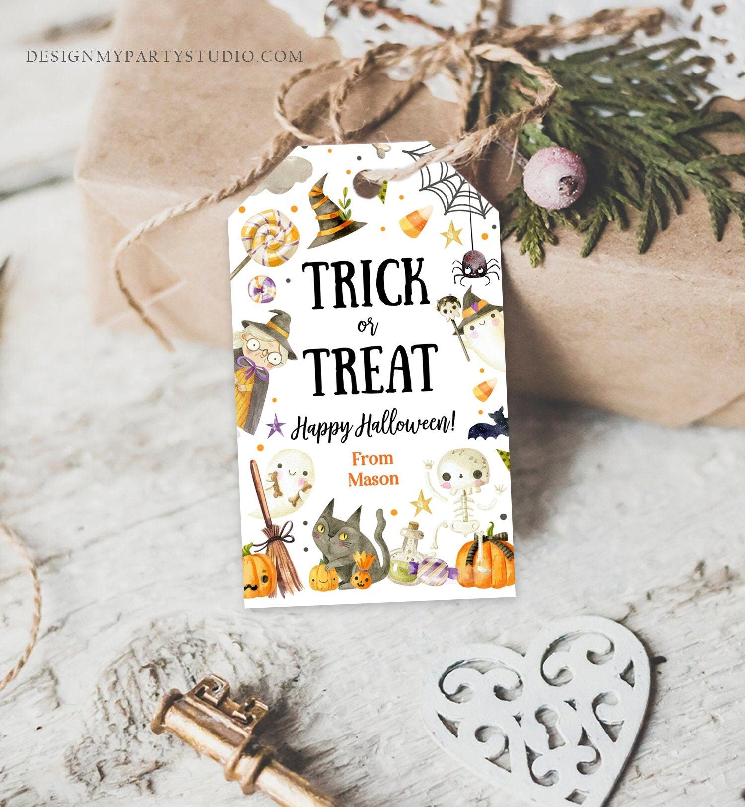 Editable Halloween Favor Tags Boo Gift Tags Costume Party Trick Or Treat Favor Tags Ghost Treat Tag Digital Download Printable 0261 0475