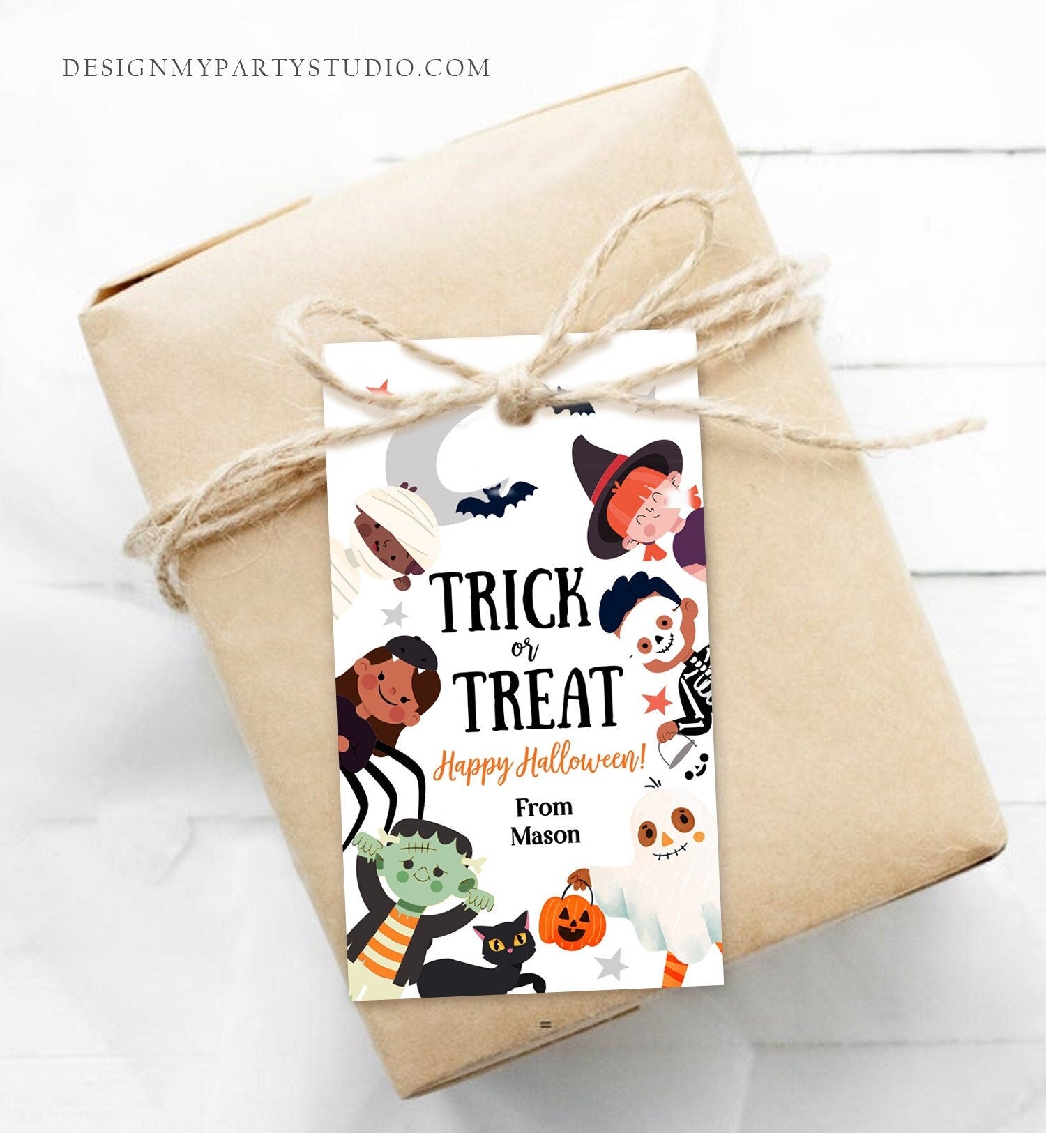 Editable Halloween Favor Tags Boo Gift Tag Costume Party Trick Or Treat Tags Ghost Treat Tag Label Download Template Printable 0261 0473