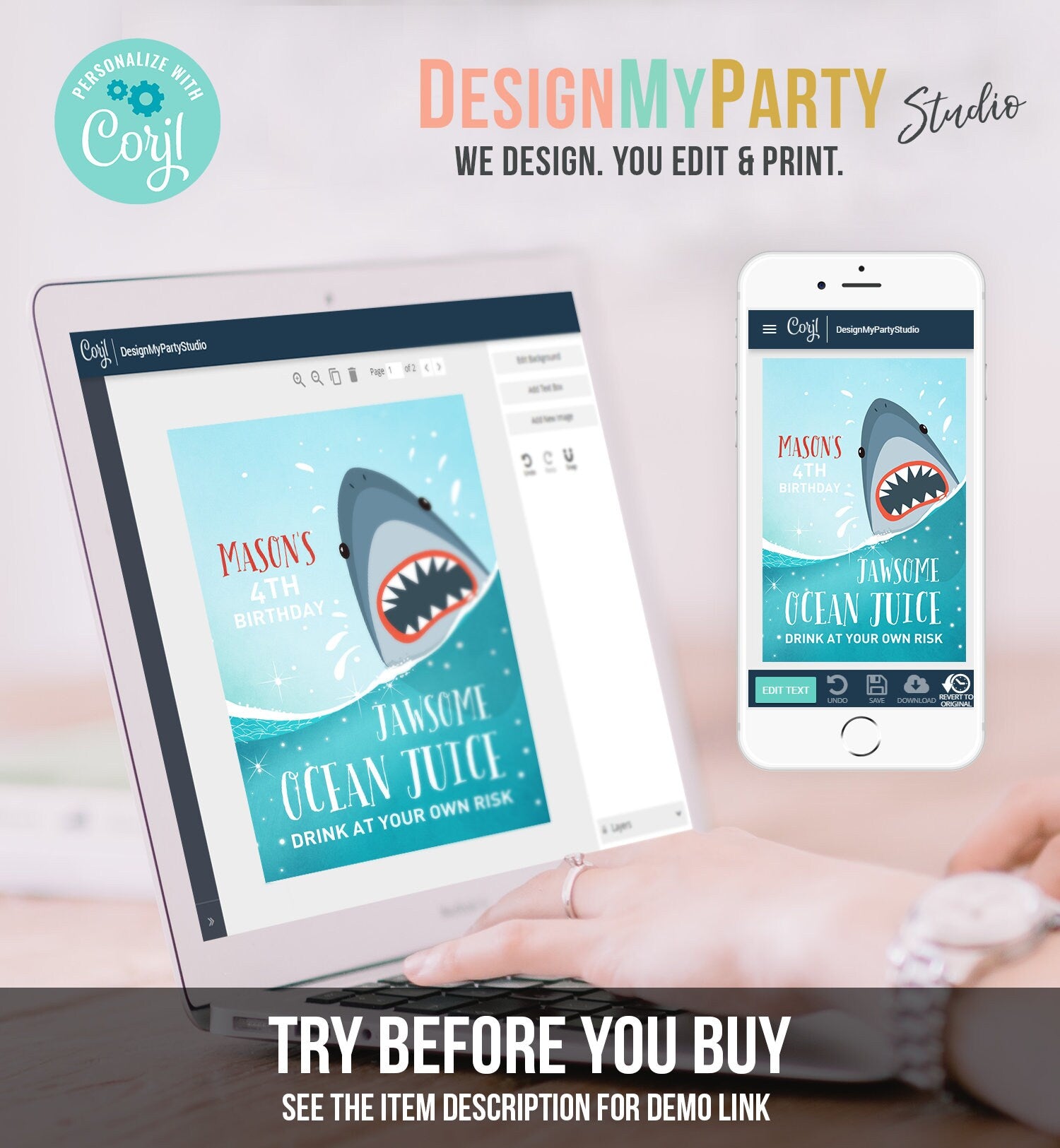 Editable Shark Birthday Juice Pouch Label Juice Favors Shark Labels Boy Ocean Jawsome Fintastic Sea Digital Download Template Printable 0089