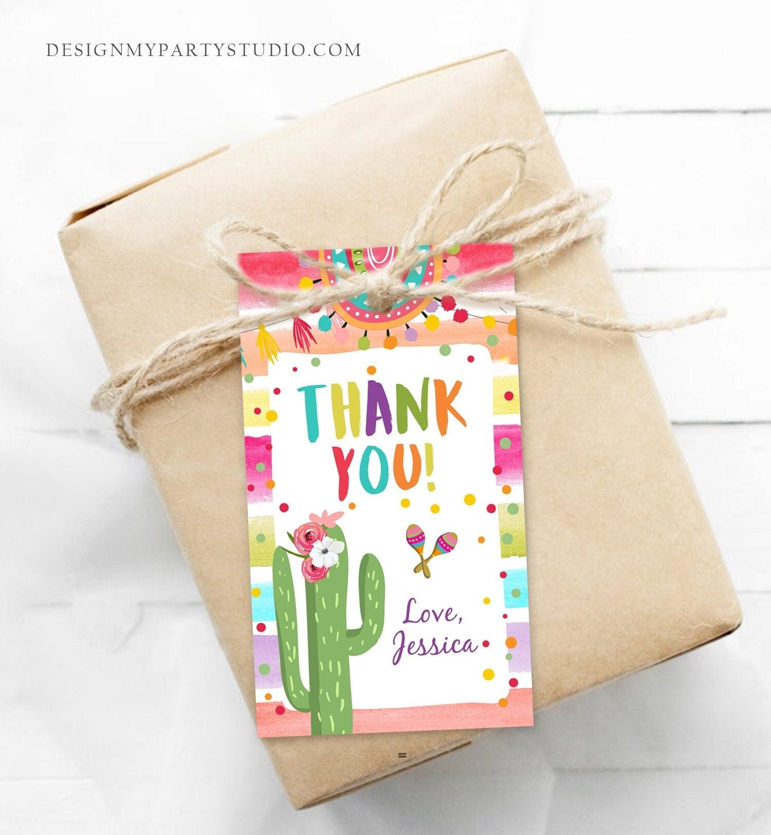 Editable Fiesta Favor tags Fiesta Thank you tags Cactus Mexican Label tags Muchas Gracias Birthday Shower Floral Template Digital 0134