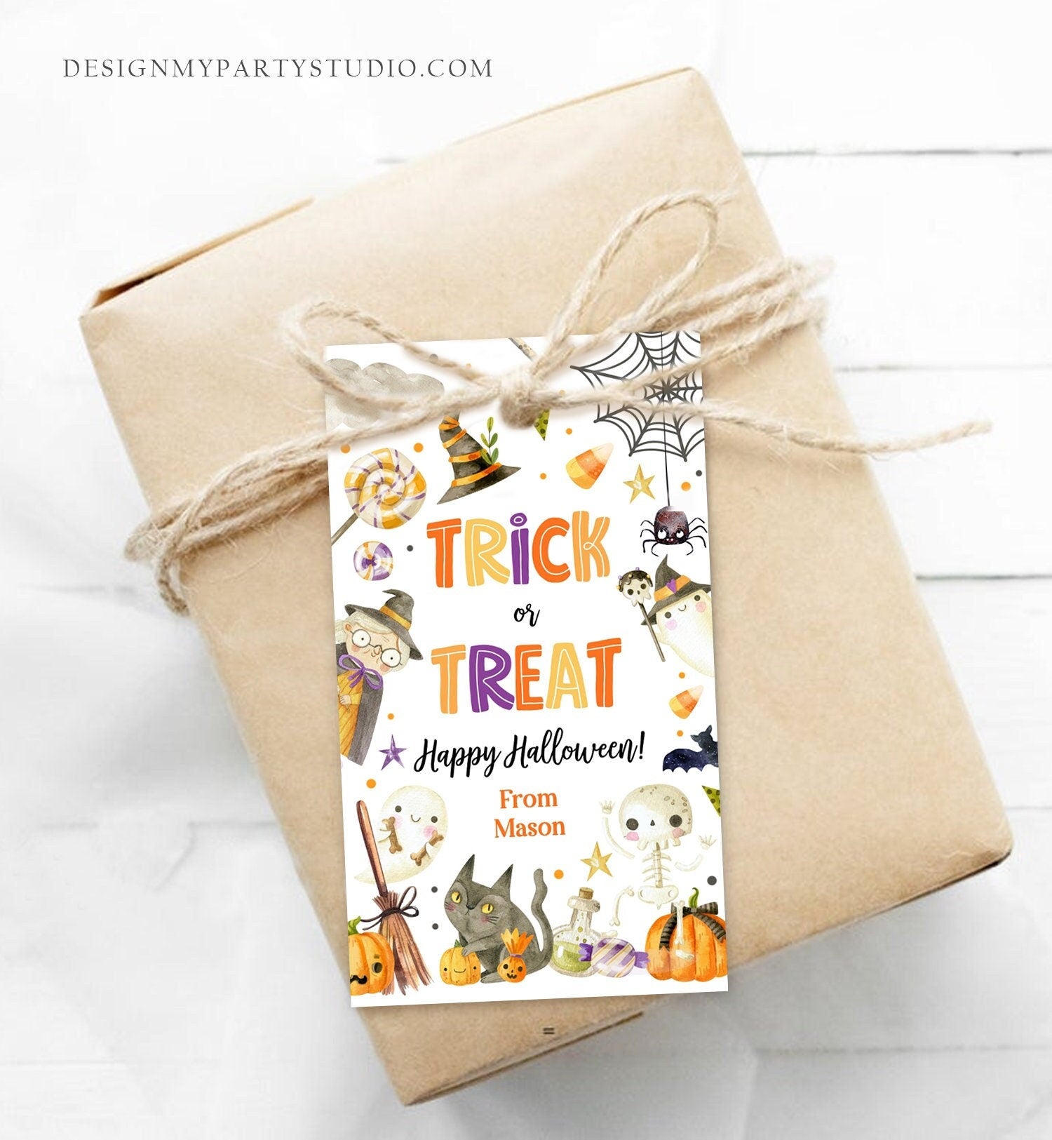 Editable Halloween Favor Tags Boo Gift Tags Costume Party Trick Or Treat Favor Tags Ghost Treat Tag Download Template Printable 0261 0475